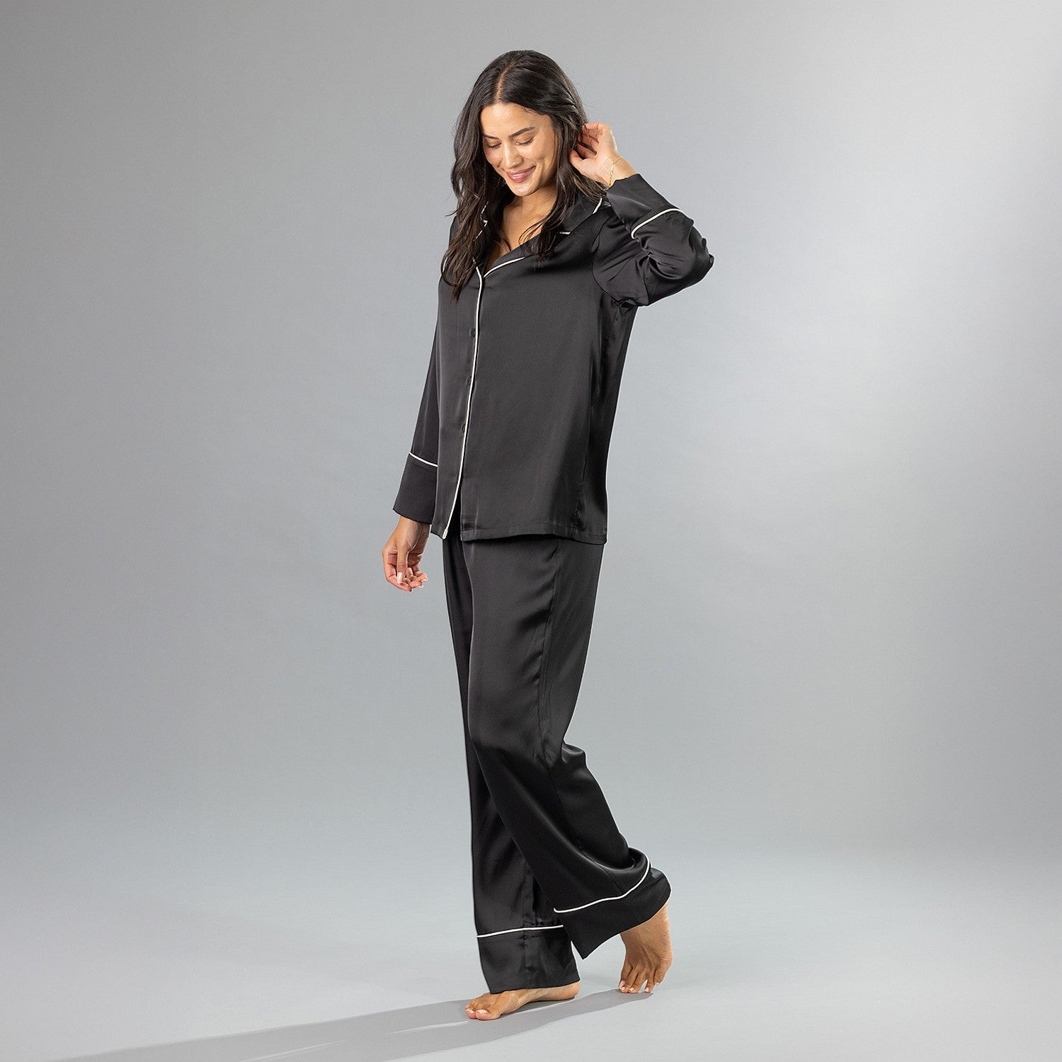 Eden Piped Satin Pyjama Set
