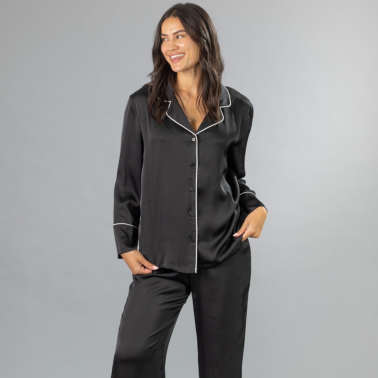 Eden Piped Satin Pyjama Set