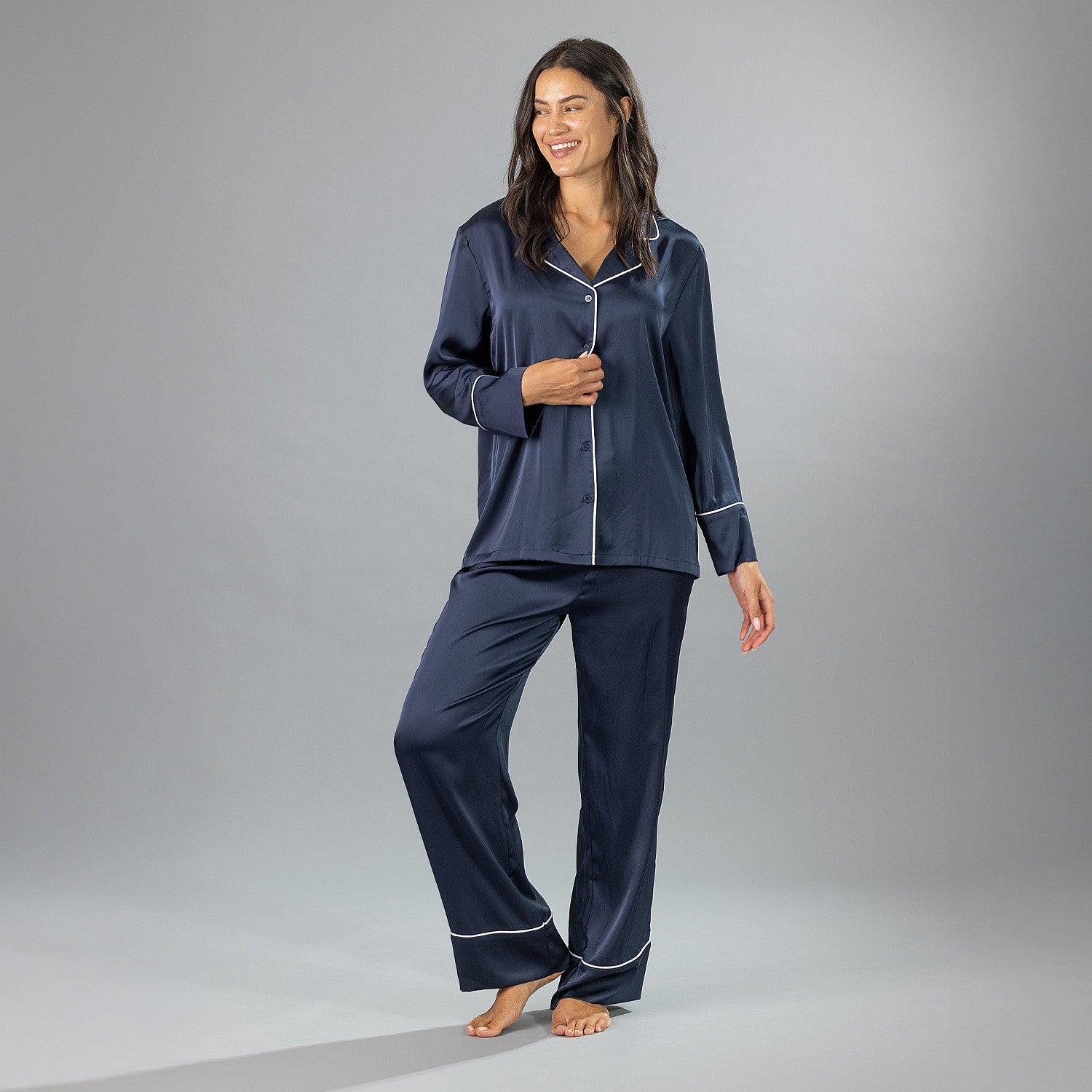 Eden Piped Satin Pyjama Set