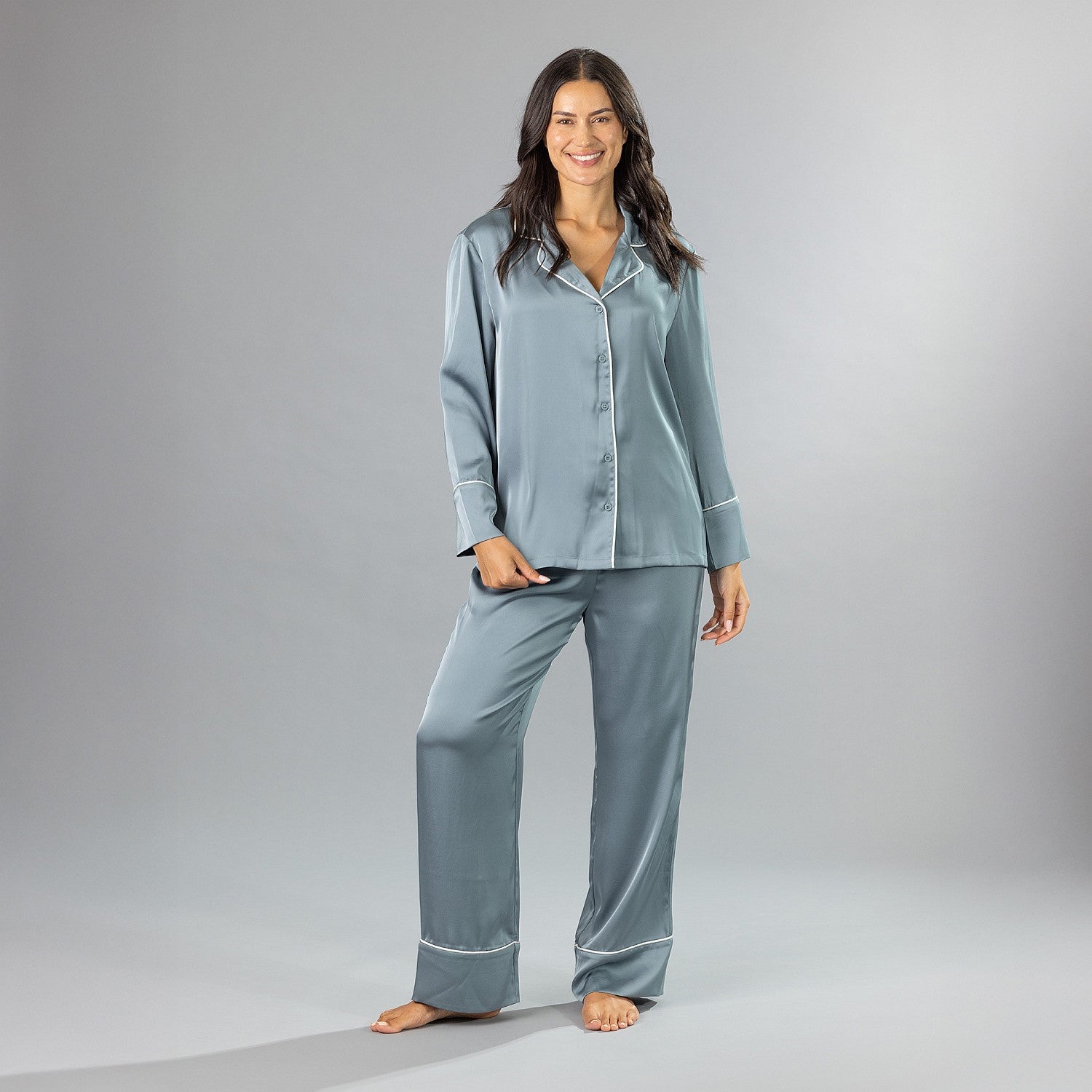 Eden Piped Satin Pyjama Set
