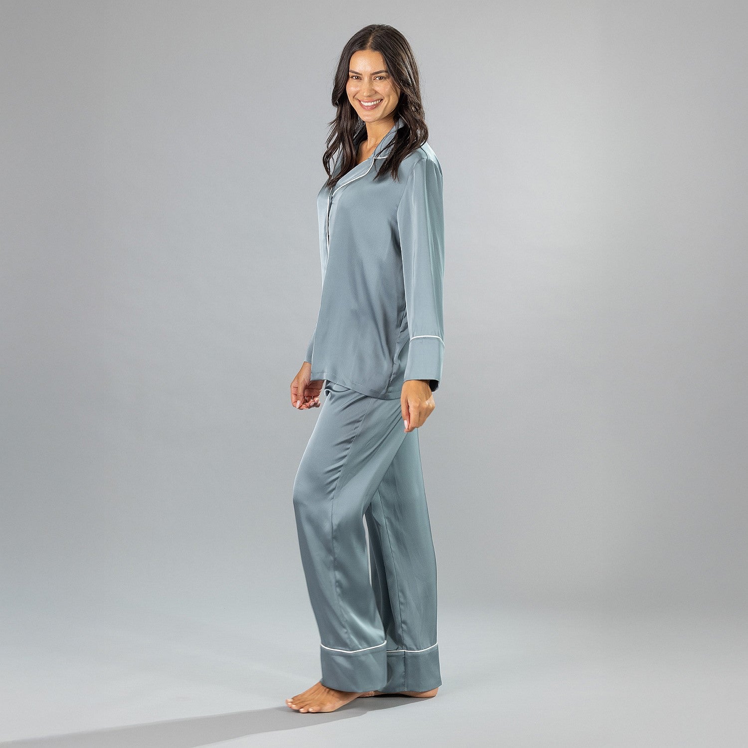 Eden Piped Satin Pyjama Set