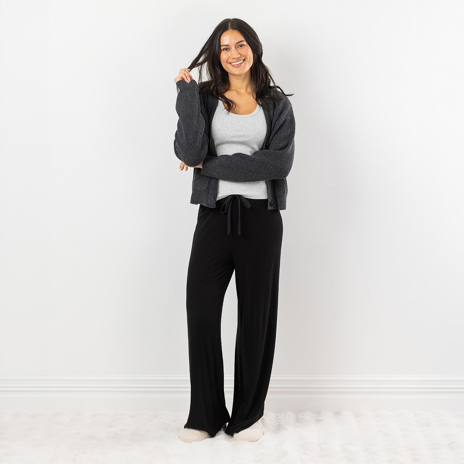 Simple & Sunday Lounge Rib Wide Leg Pants