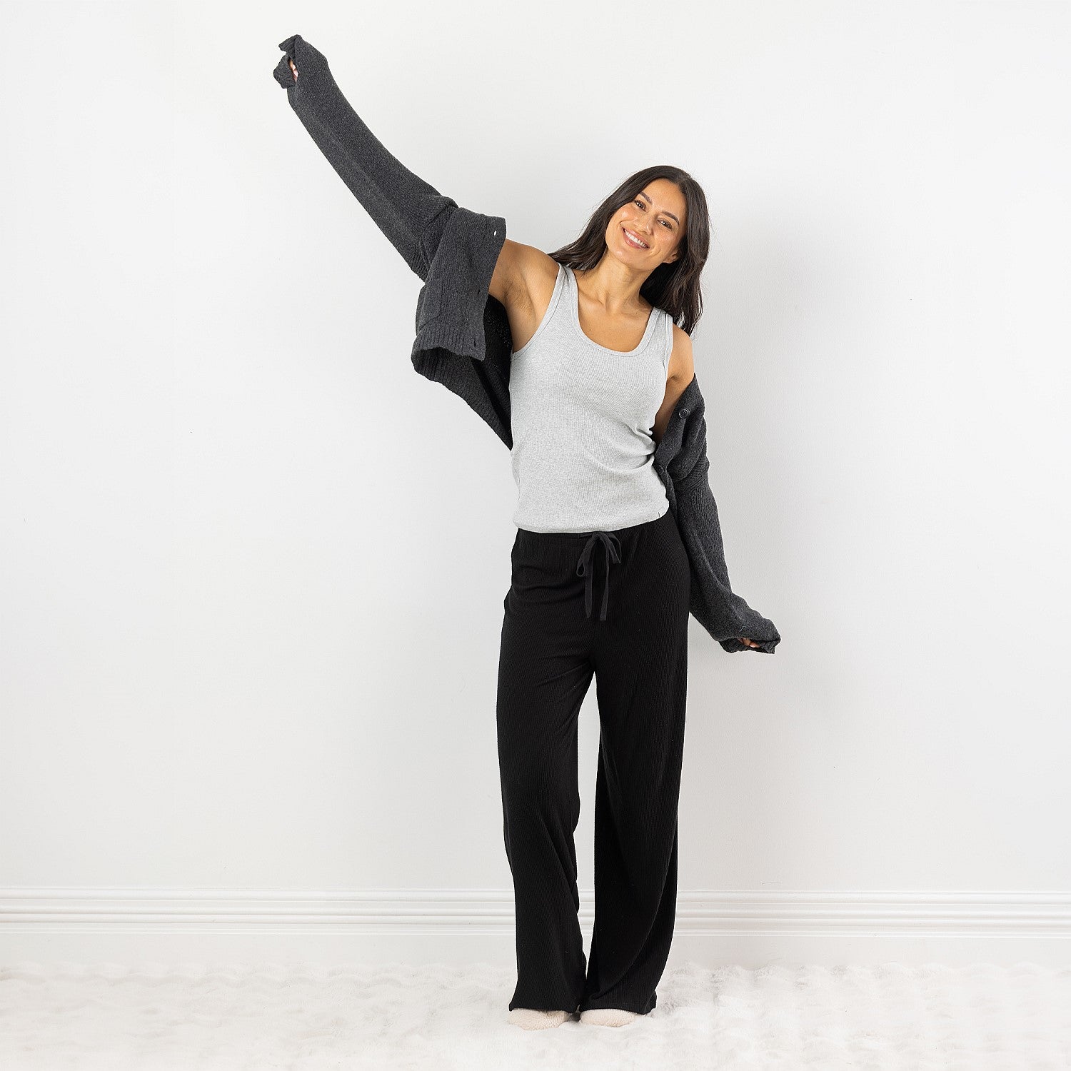 Simple & Sunday Lounge Rib Wide Leg Pants