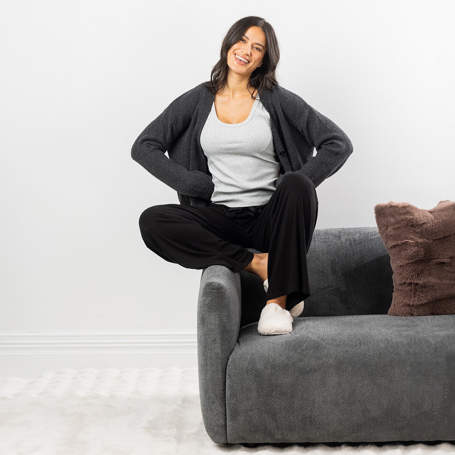 Simple & Sunday Lounge Rib Wide Leg Pants