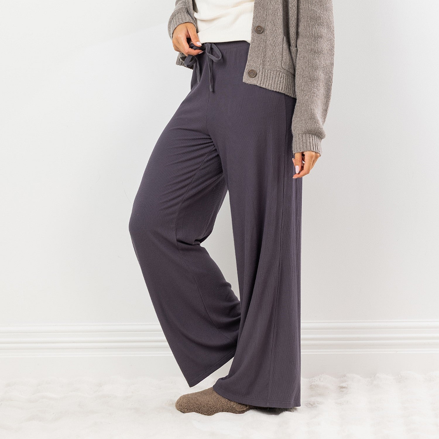 Simple & Sunday Lounge Rib Wide Leg Pants