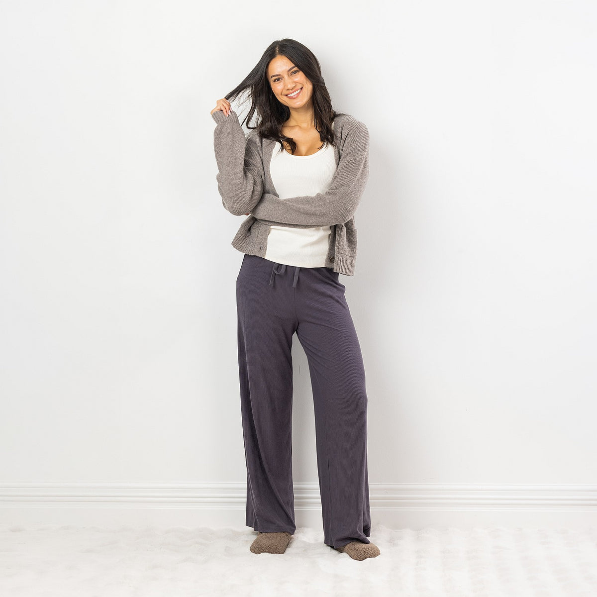Simple & Sunday Lounge Rib Wide Leg Pants