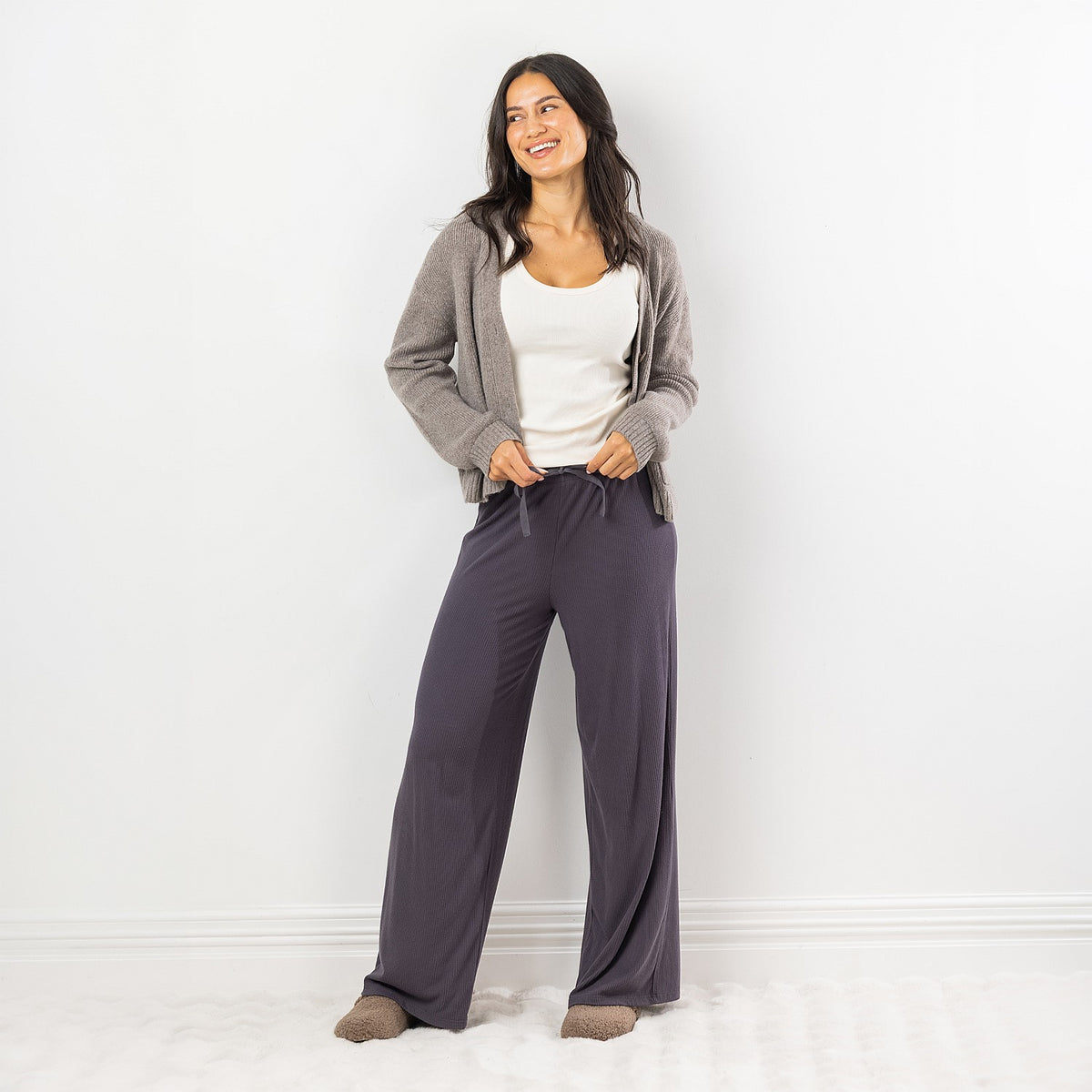 Simple & Sunday Lounge Rib Wide Leg Pants