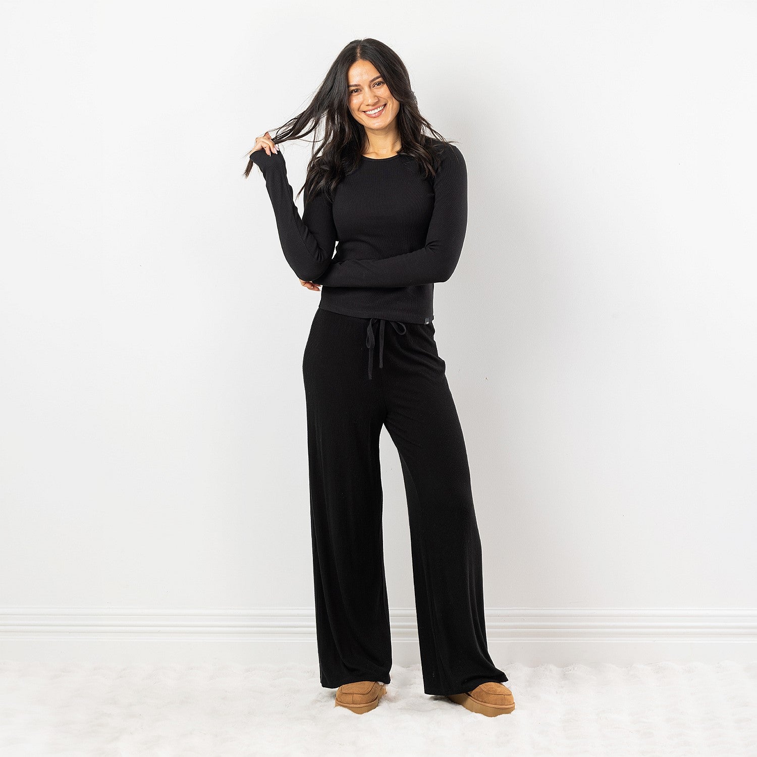 Simple & Sunday Lounge Rib Long Sleeve Top