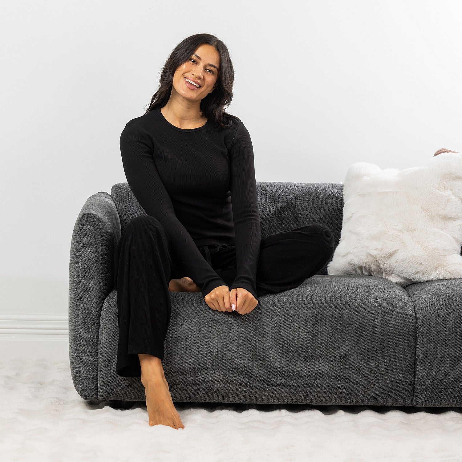 Simple & Sunday Lounge Rib Long Sleeve Top