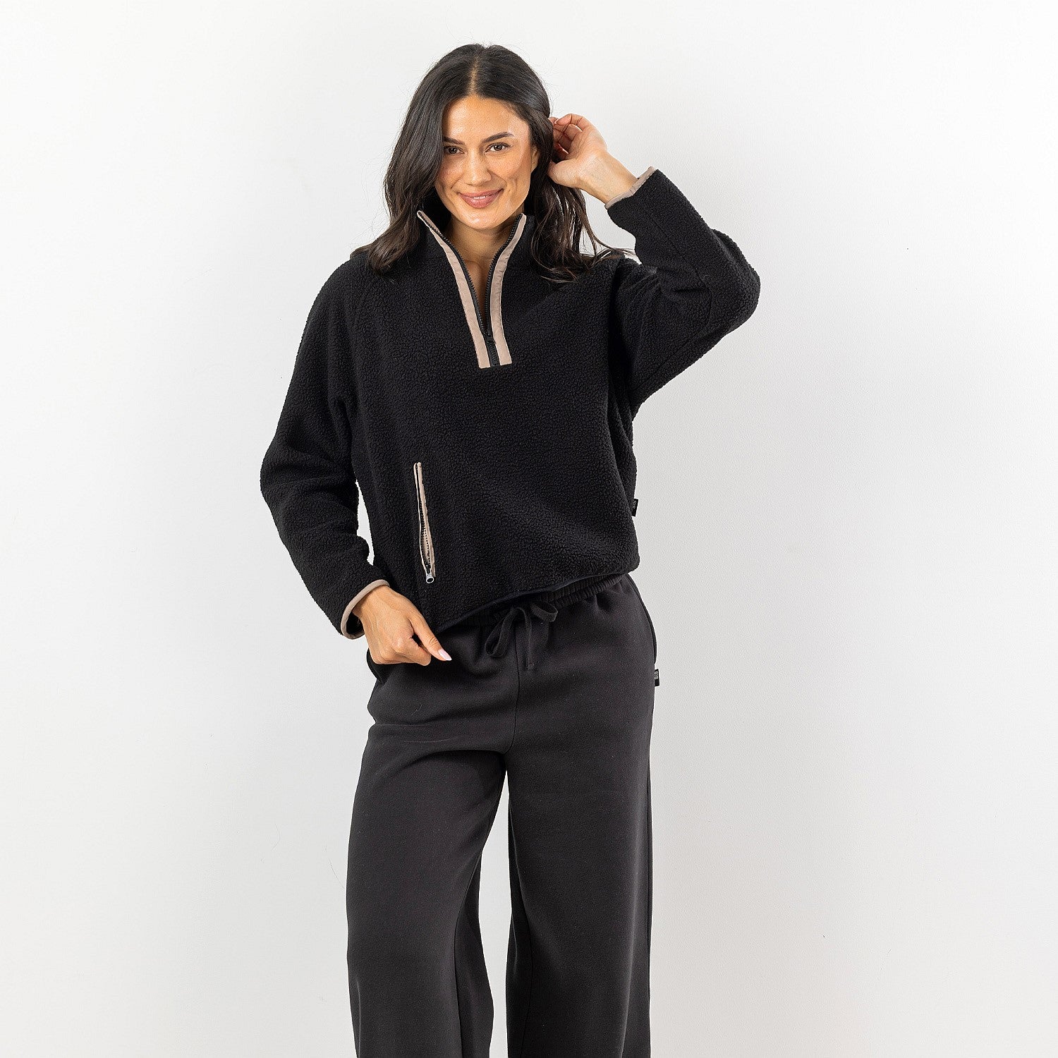 Simple & Sunday Lounge Sherpa 1/4 Zip Pullover