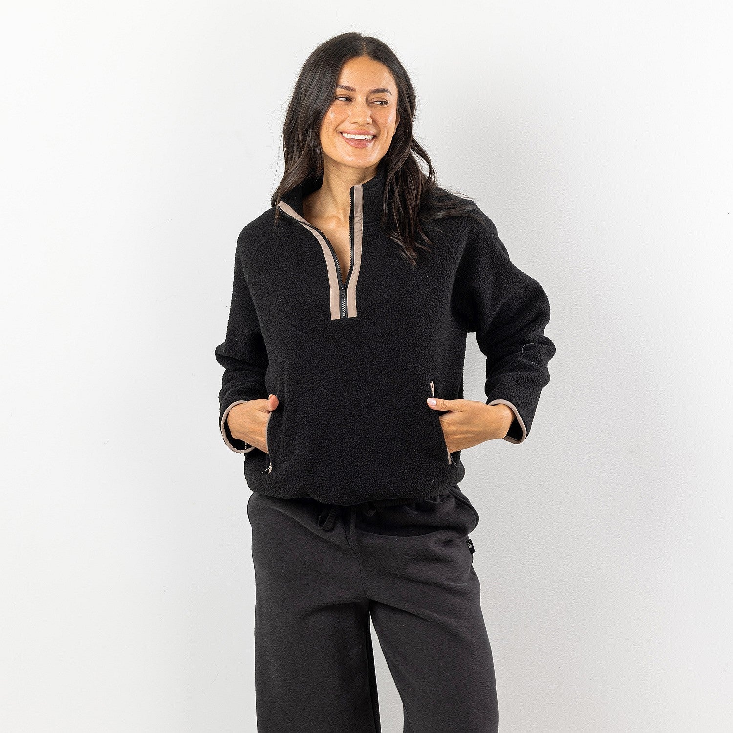 Simple & Sunday Lounge Sherpa 1/4 Zip Pullover