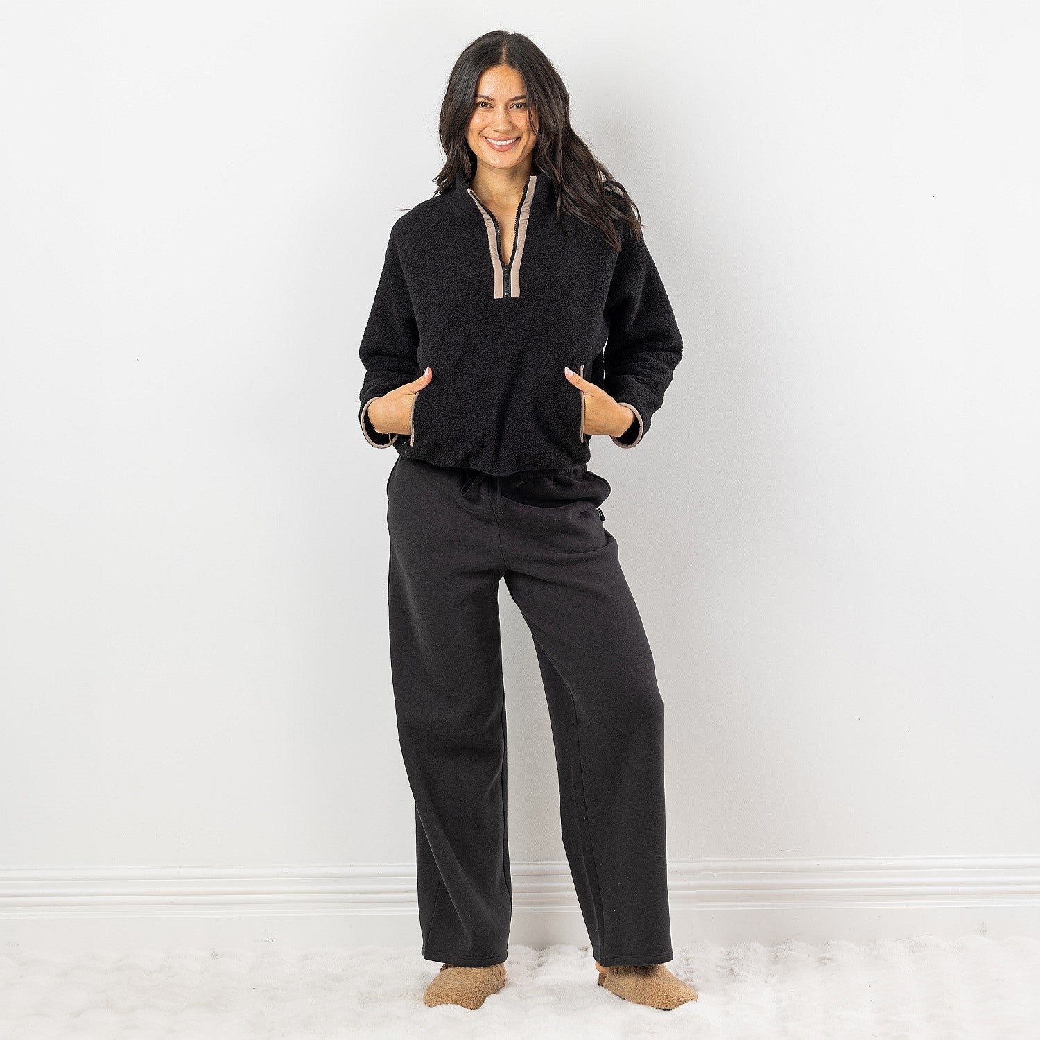 Simple & Sunday Lounge Sherpa 1/4 Zip Pullover