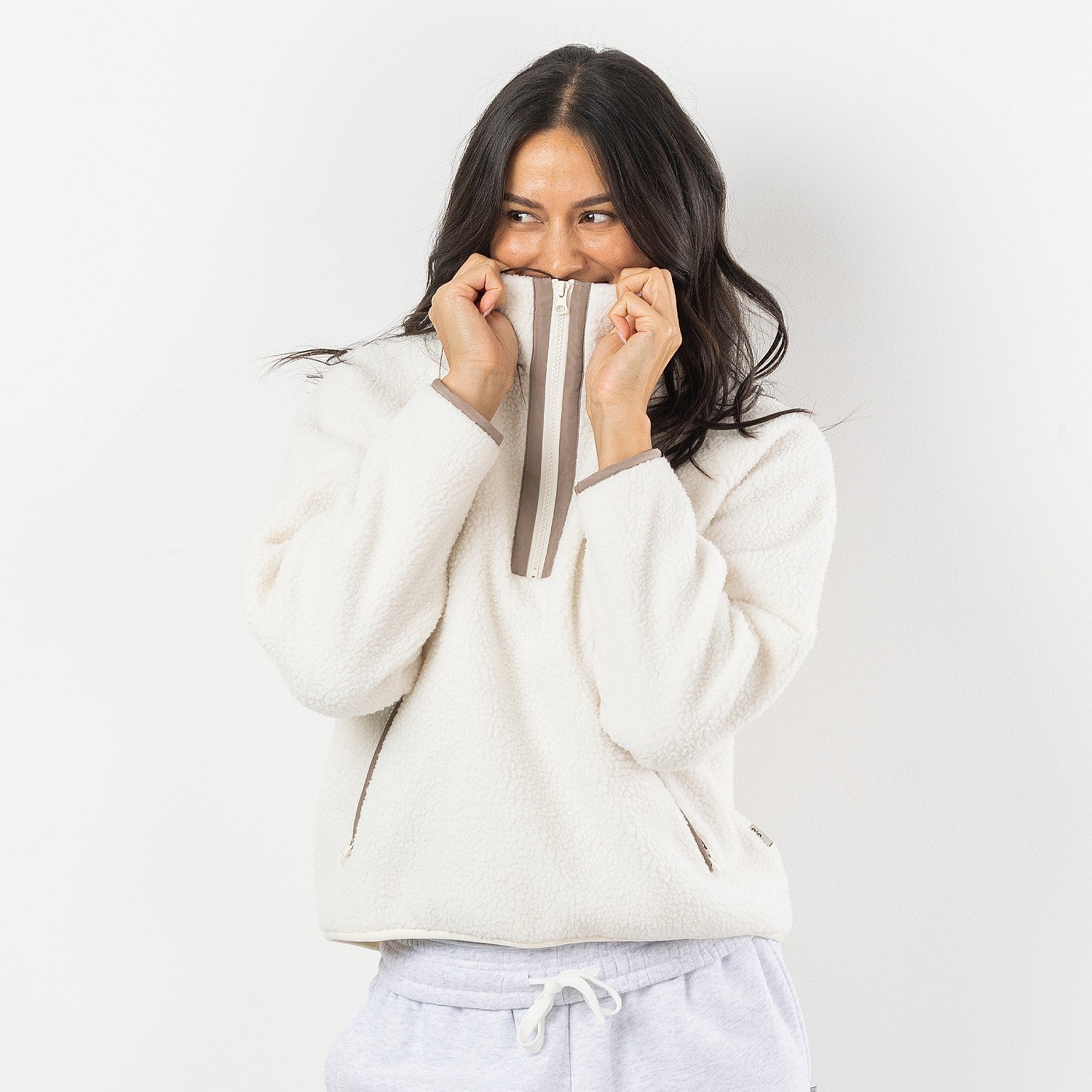 Simple & Sunday Lounge Sherpa 1/4 Zip Pullover