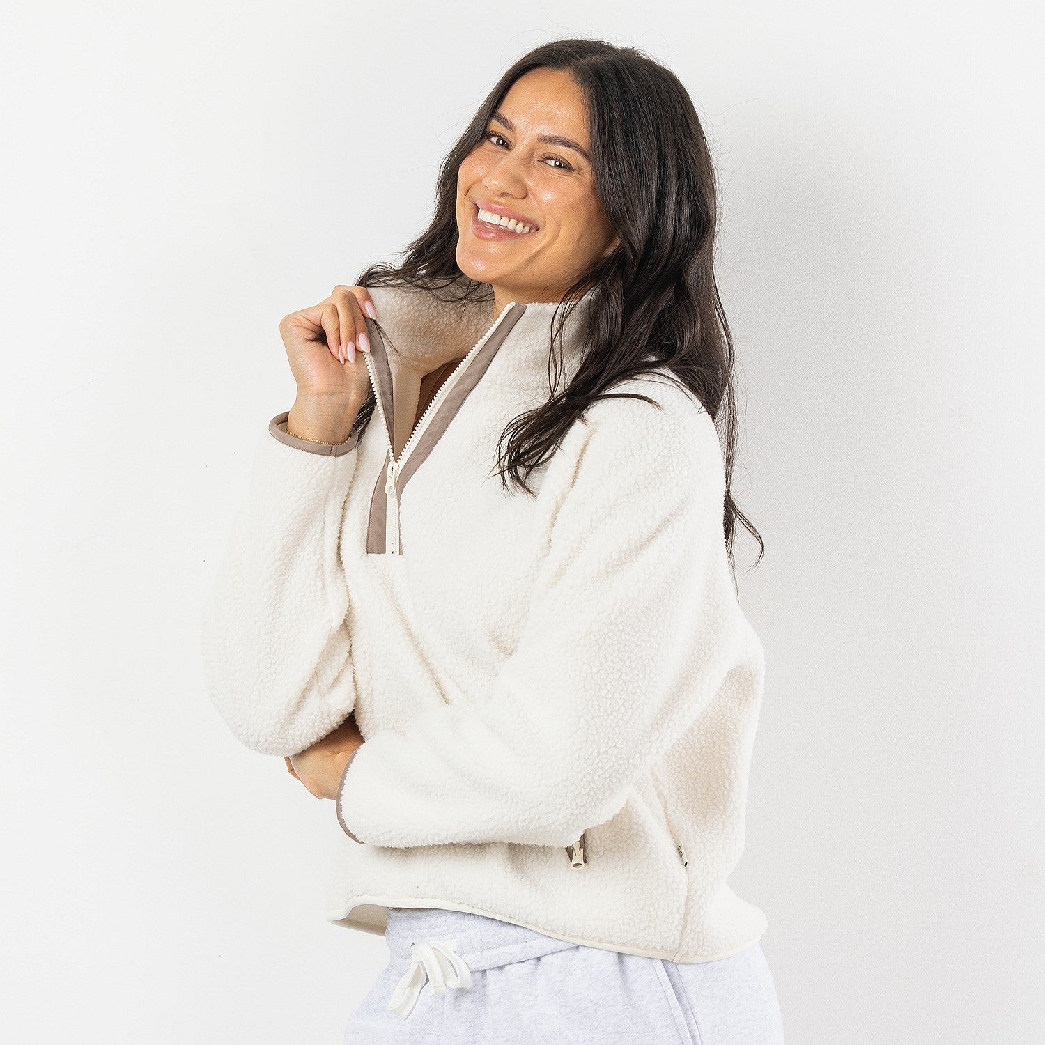 Simple & Sunday Lounge Sherpa 1/4 Zip Pullover