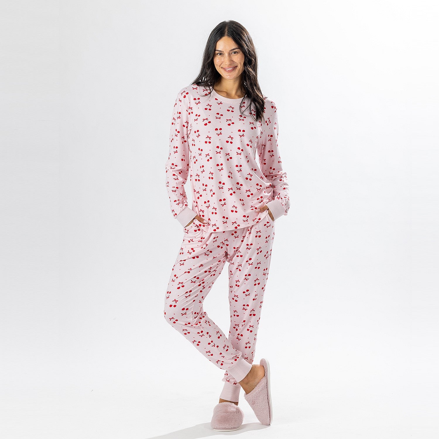 bb&b Sleep Cherry Knit PJ Twosie