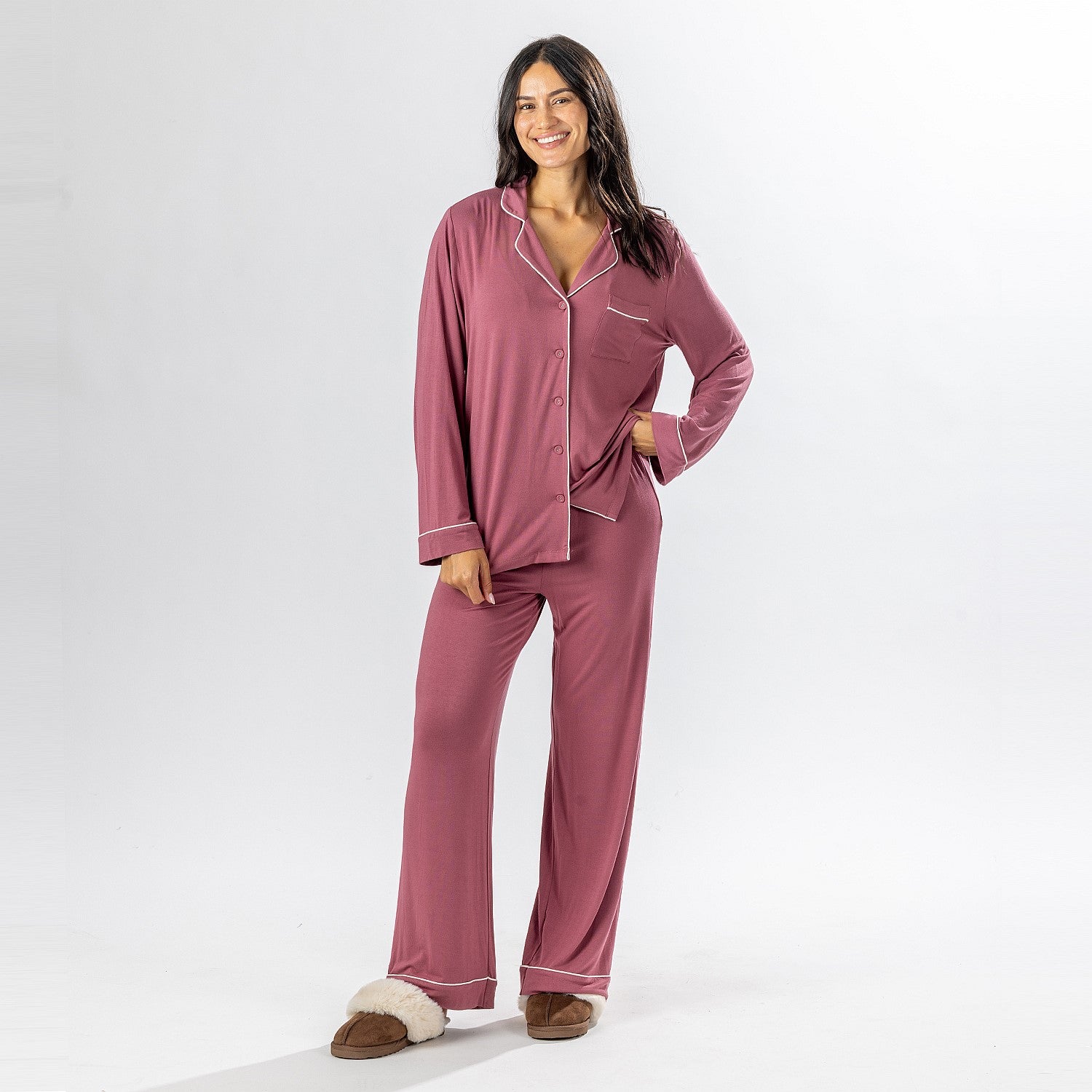 bb&b Sleep Knit Piped PJ Set