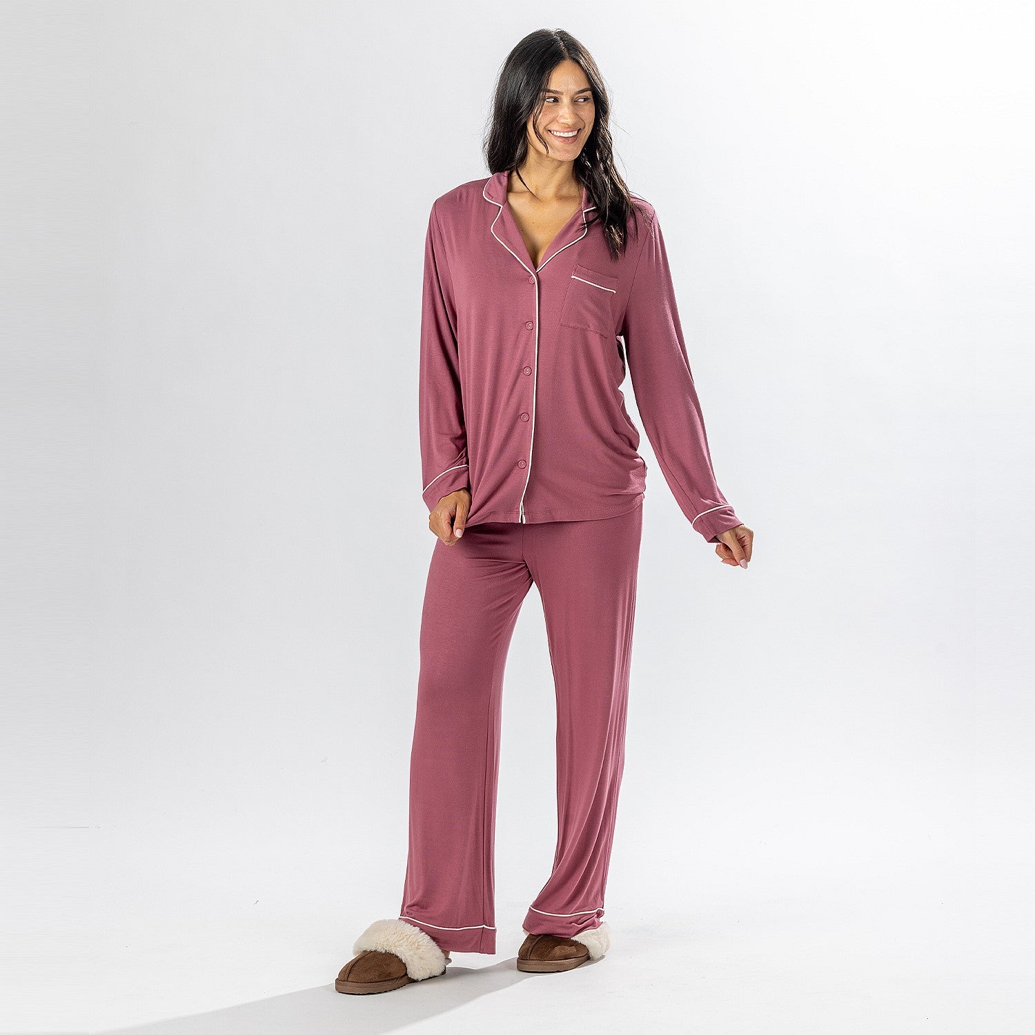 bb&b Sleep Knit Piped PJ Set