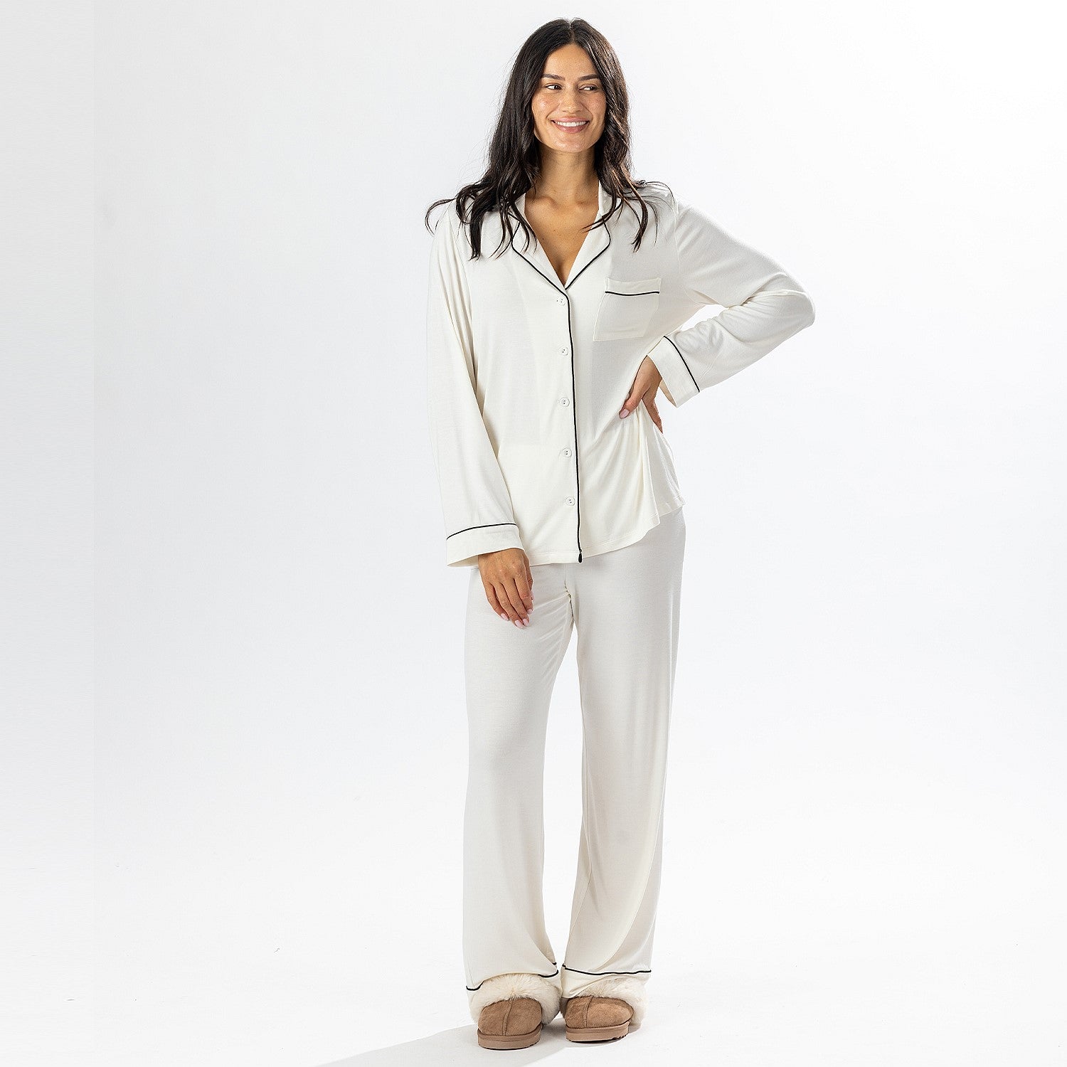 bb&b Sleep Knit Piped PJ Set