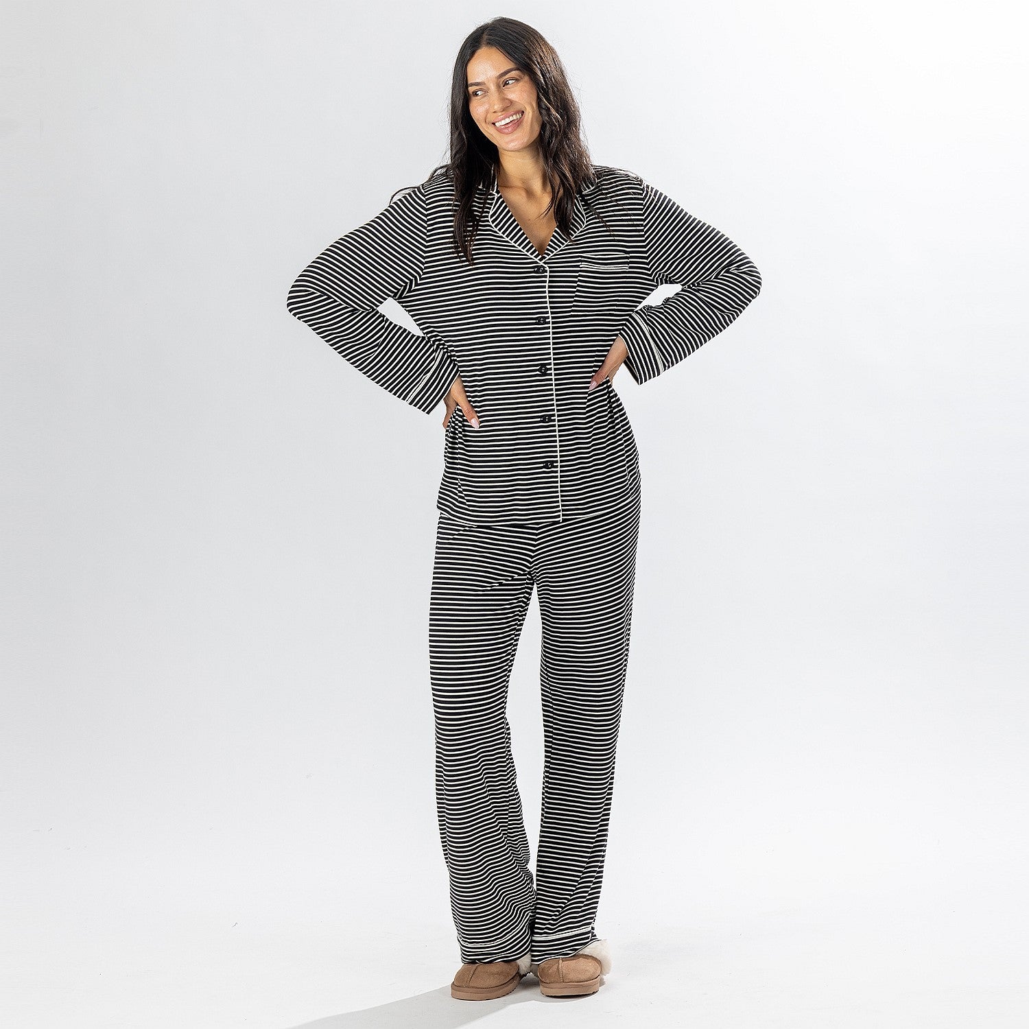 bb&b Sleep Stripe Knit Piped PJ Set