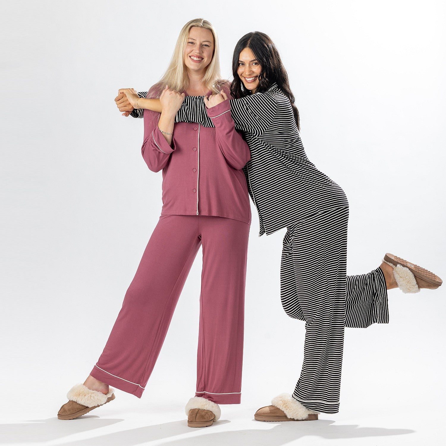 bb&b Sleep Stripe Knit Piped PJ Set
