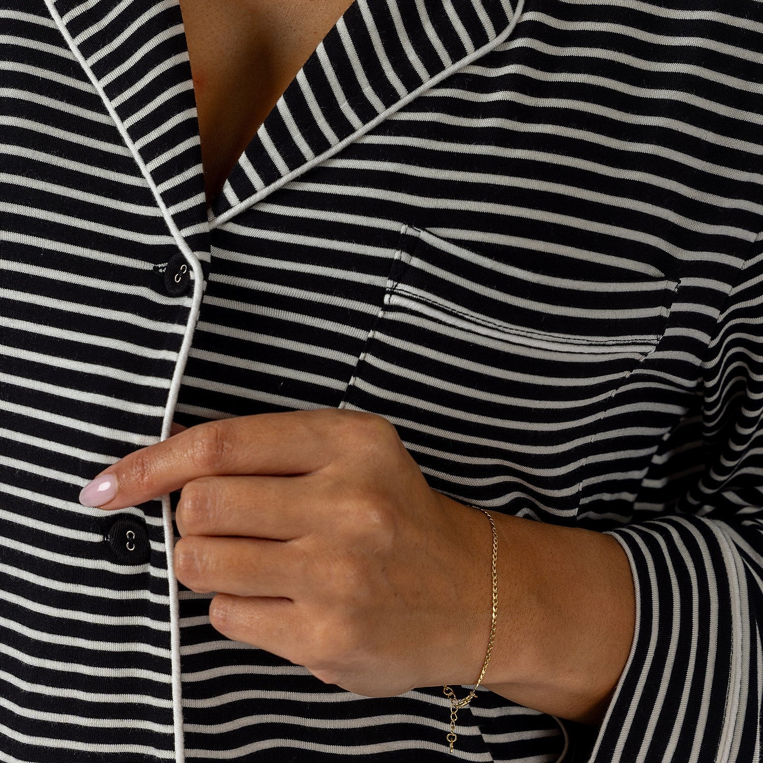 bb&b Sleep Stripe Knit Piped PJ Set