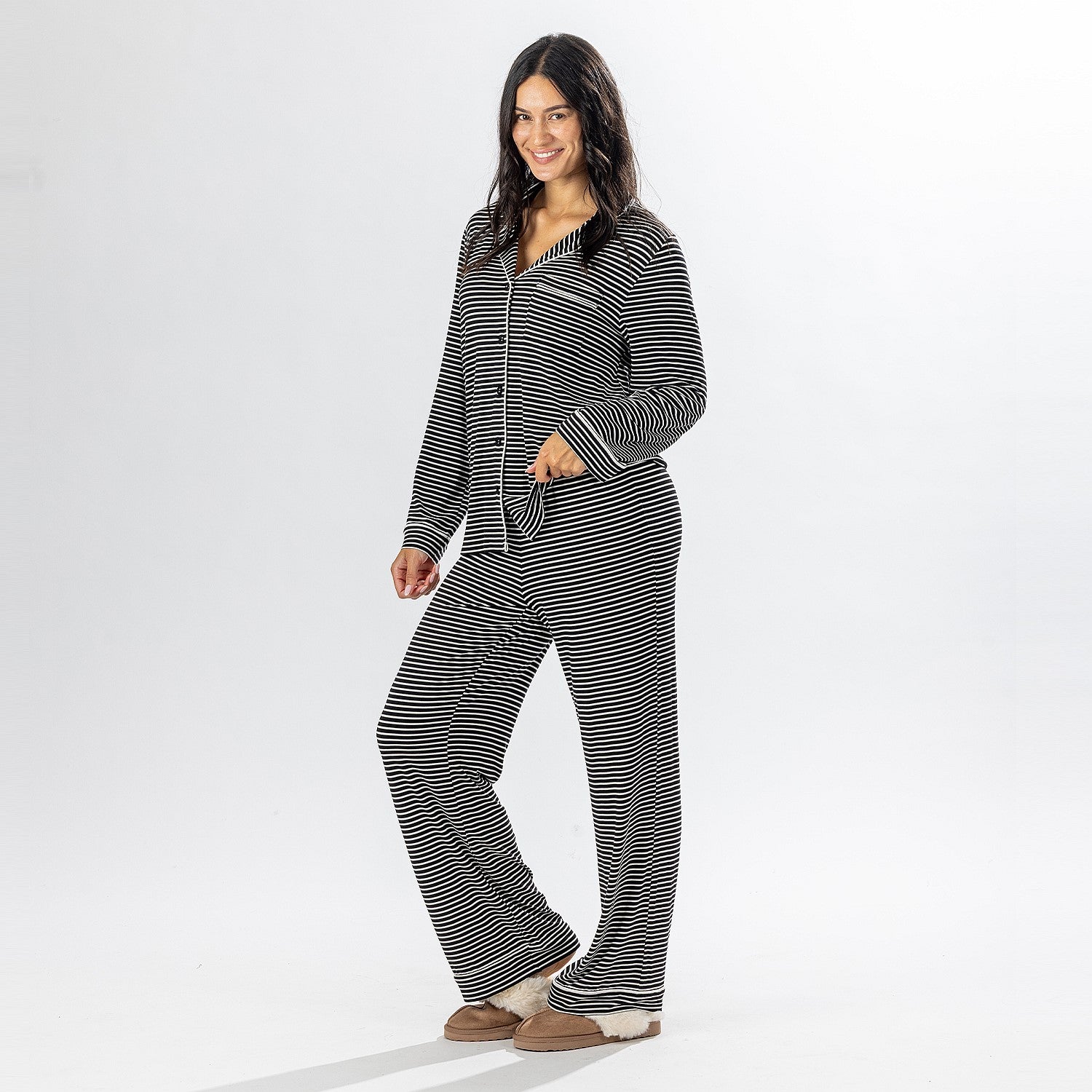 bb&b Sleep Stripe Knit Piped PJ Set