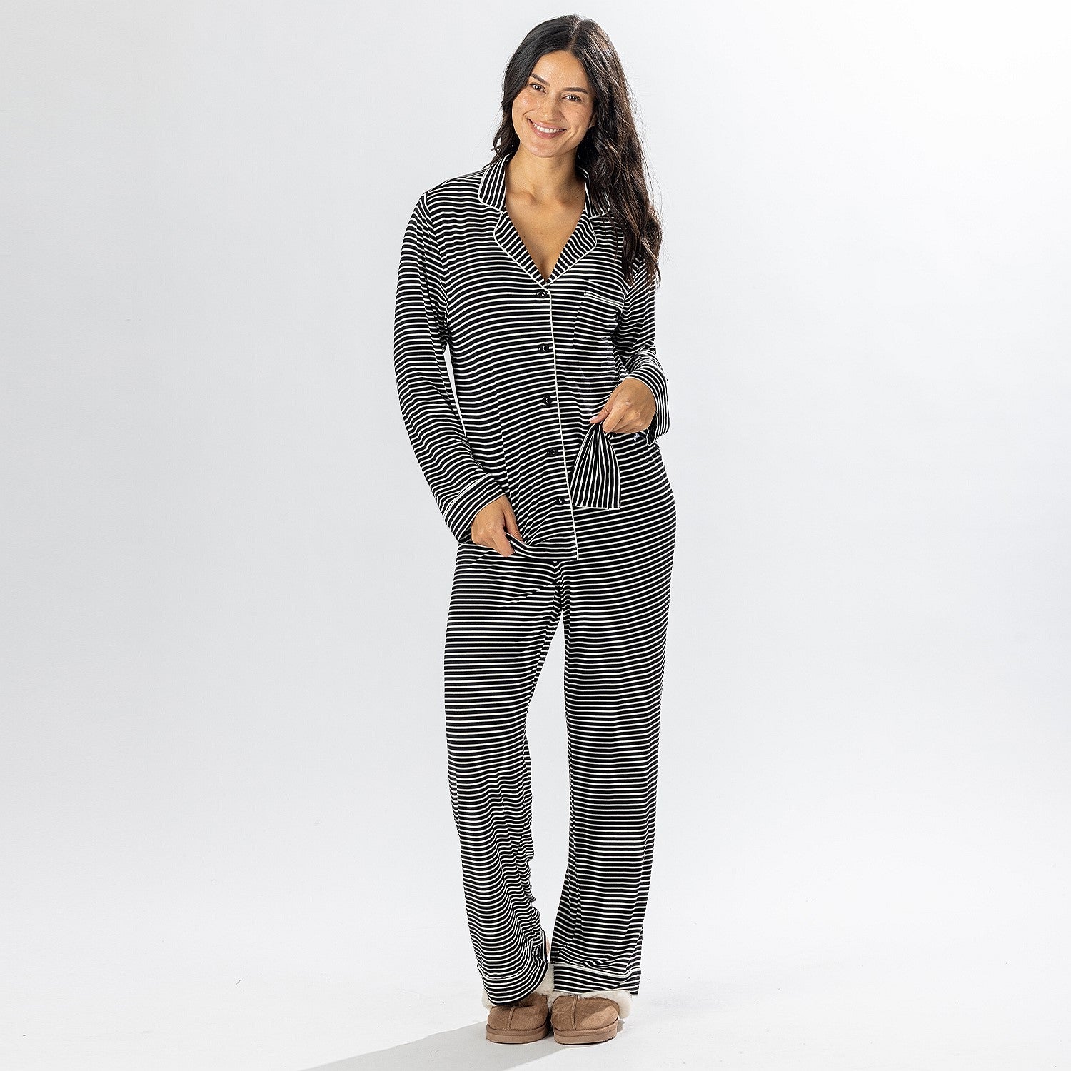 bb&b Sleep Stripe Knit Piped PJ Set