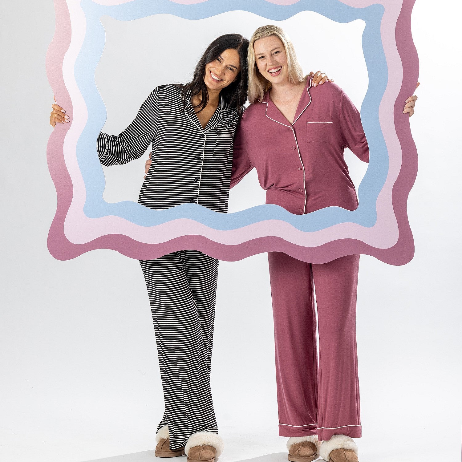 bb&b Sleep Stripe Knit Piped PJ Set