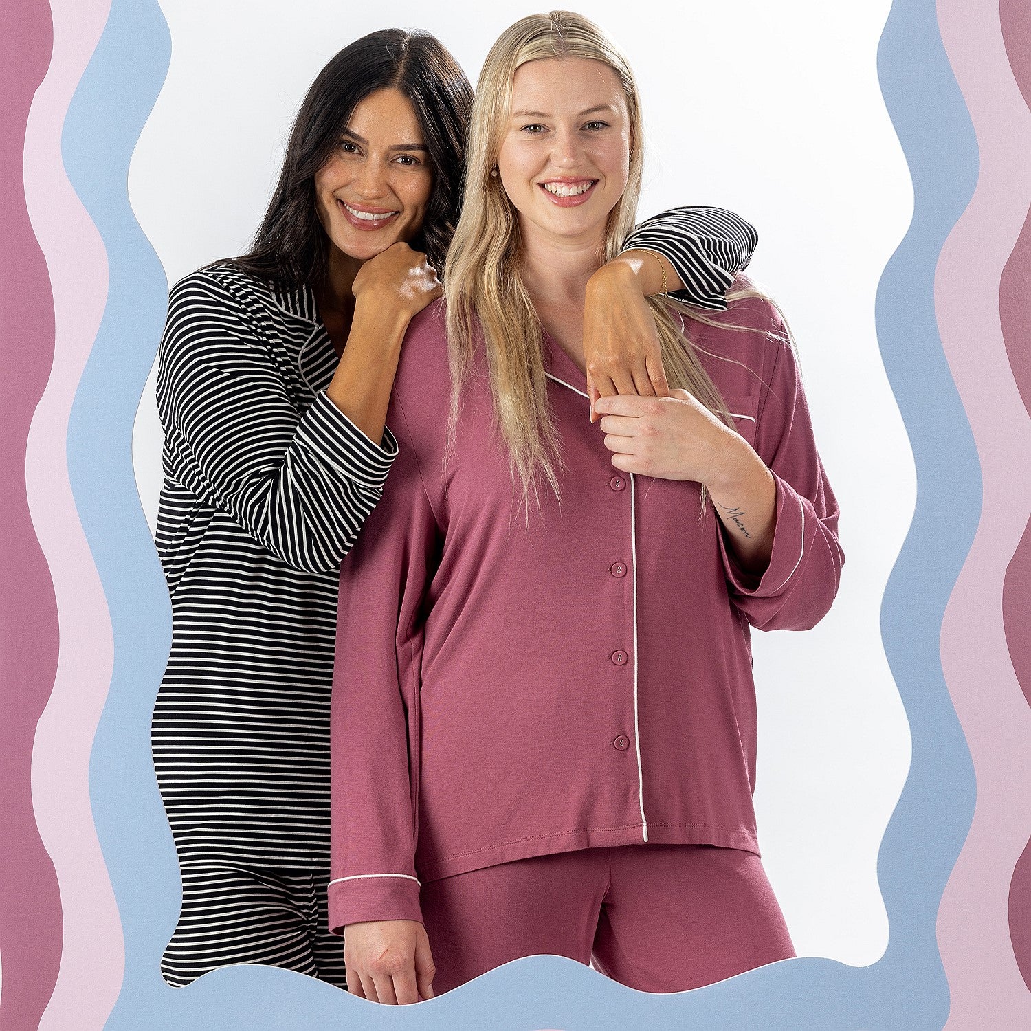 bb&b Sleep Stripe Knit Piped PJ Set
