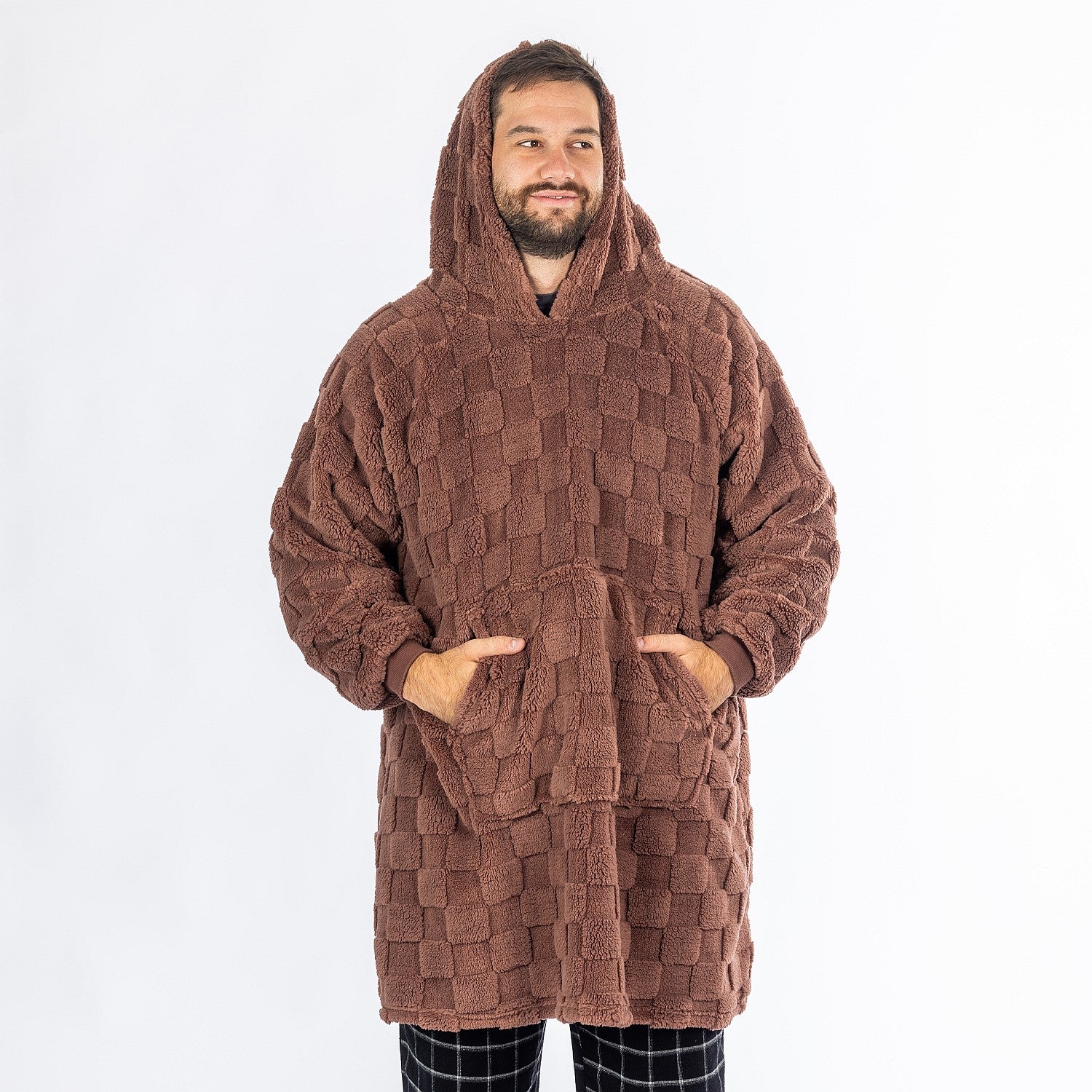 bb&b Sleep Unisex Check Oversized Hoodie