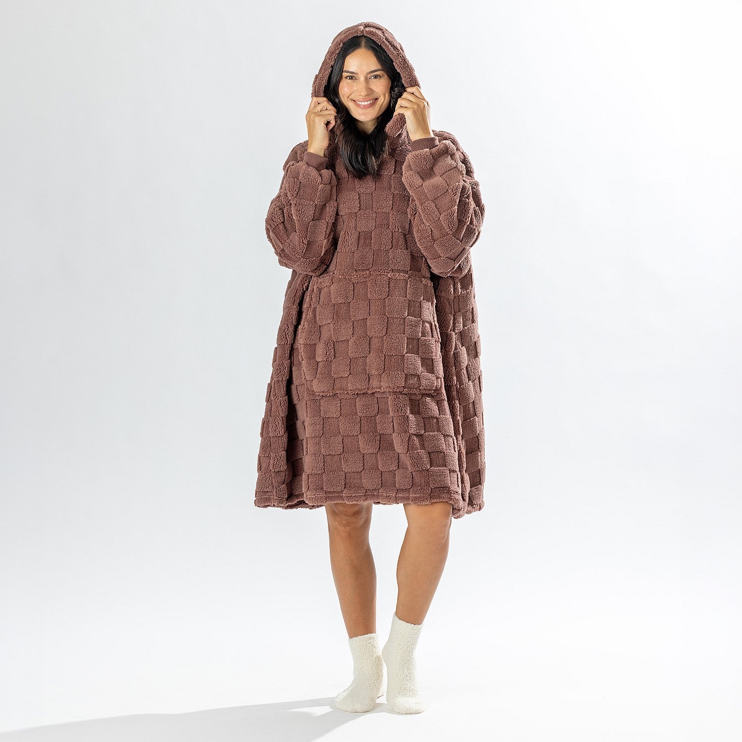bb&b Sleep Unisex Check Oversized Hoodie