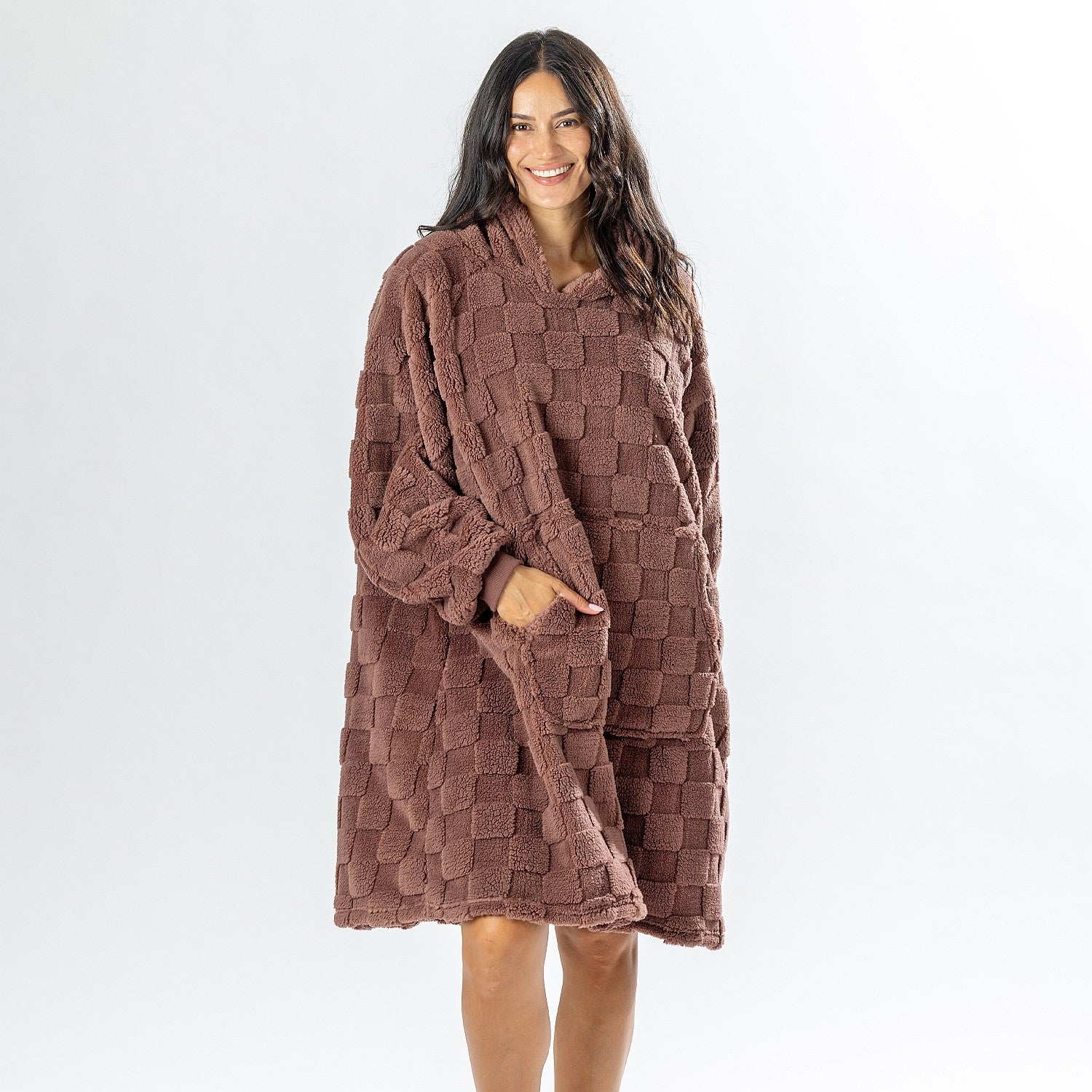 bb&b Sleep Unisex Check Oversized Hoodie