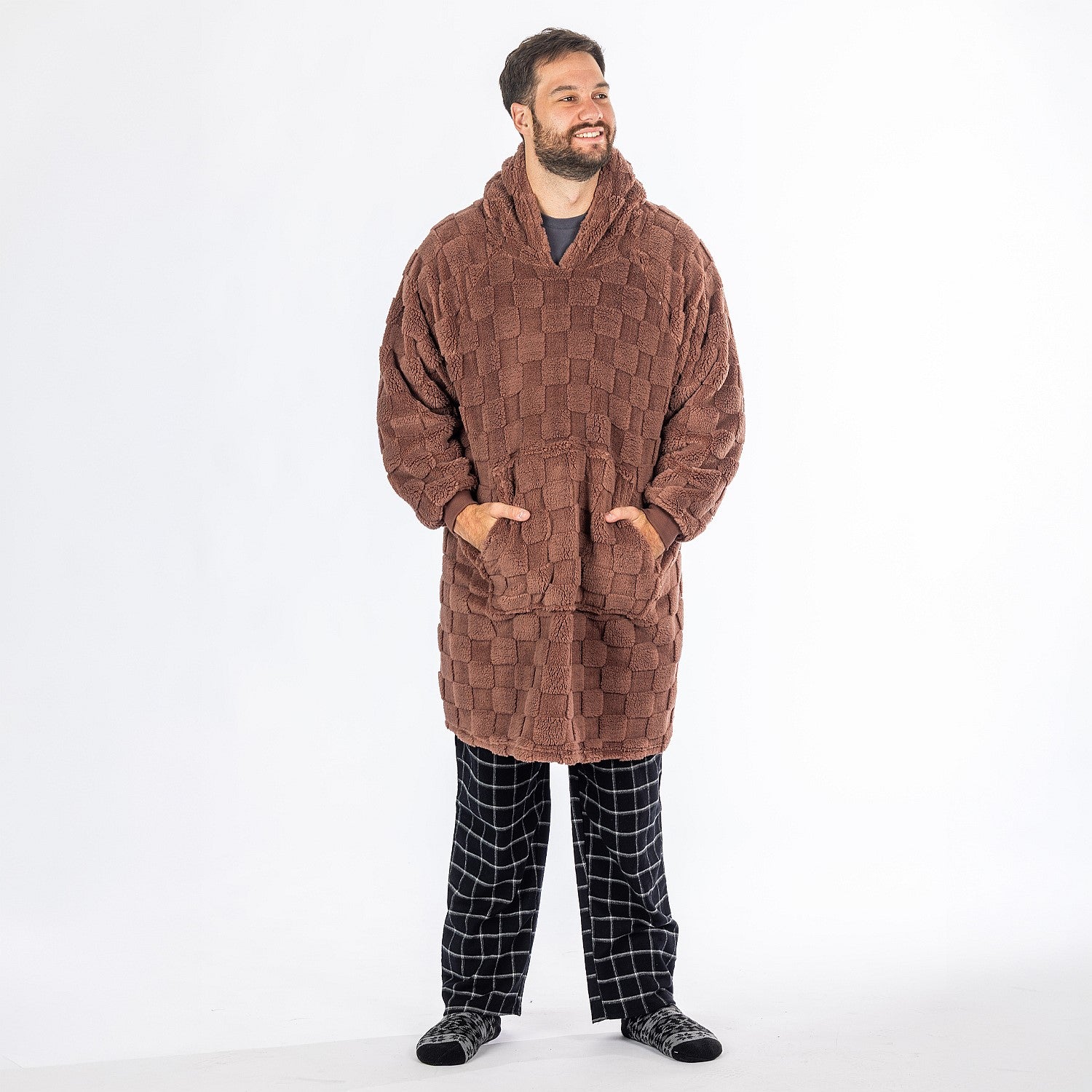 bb&b Sleep Unisex Check Oversized Hoodie