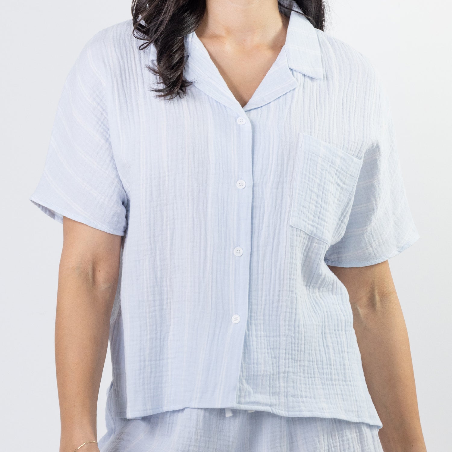 Design Republique Chambray Stripe Cotton Pyjama Set