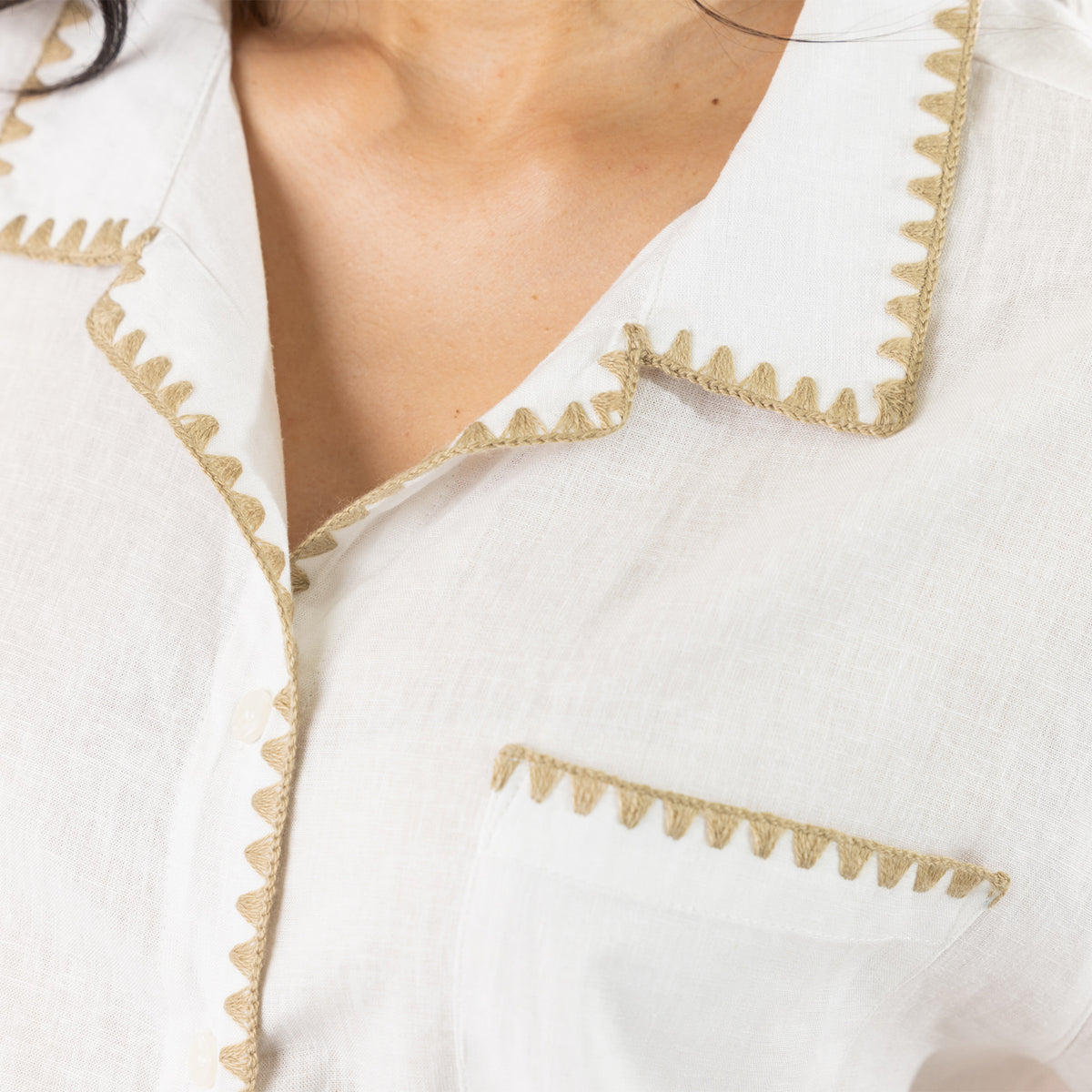 Cove Breeze Stitch Shirt Ivory