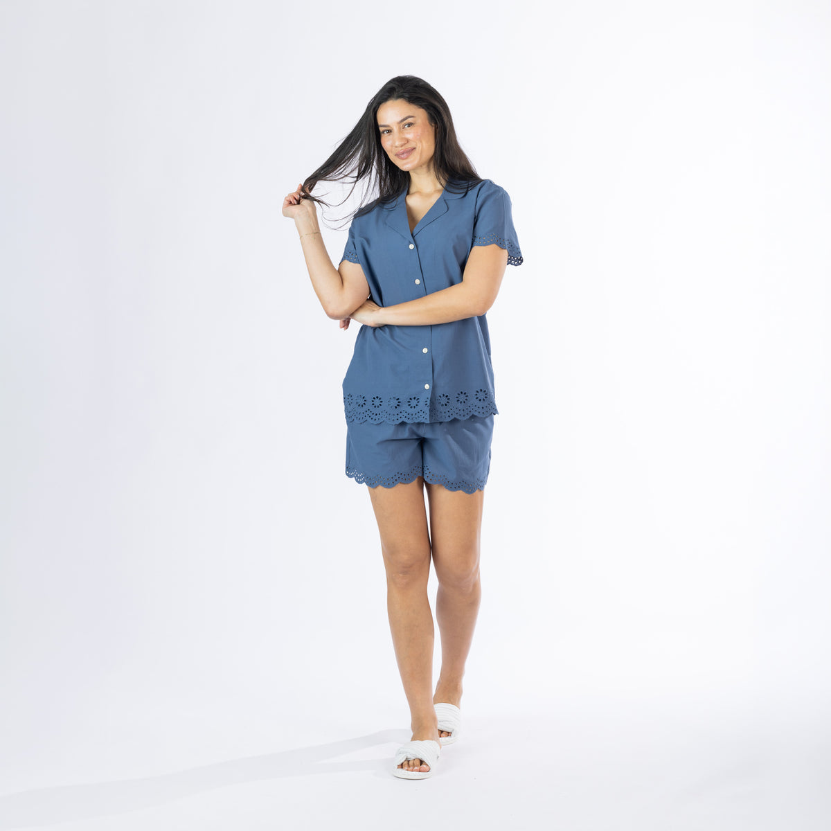 Gracious Living Olivia Embroidered Short PJ Set | Bed Bath & Beyond NZ