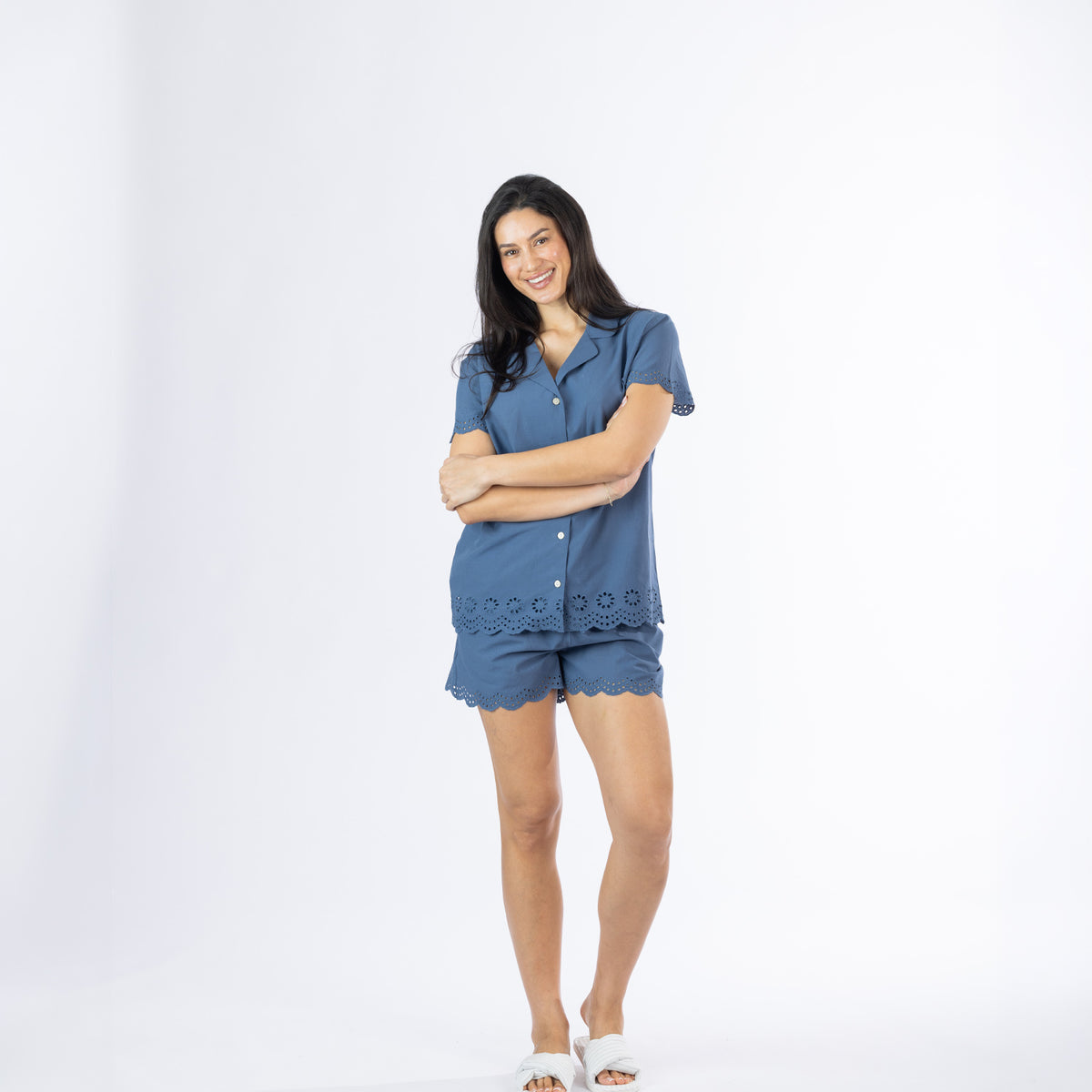 Gracious Living Olivia Embroidered Short PJ Set | Bed Bath & Beyond NZ