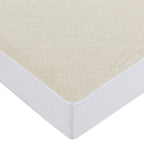 Cosy fleece side of the Solace Reversible Waterproof Mattress Protector fitted to a mattress, designed for added warmth and comfort.