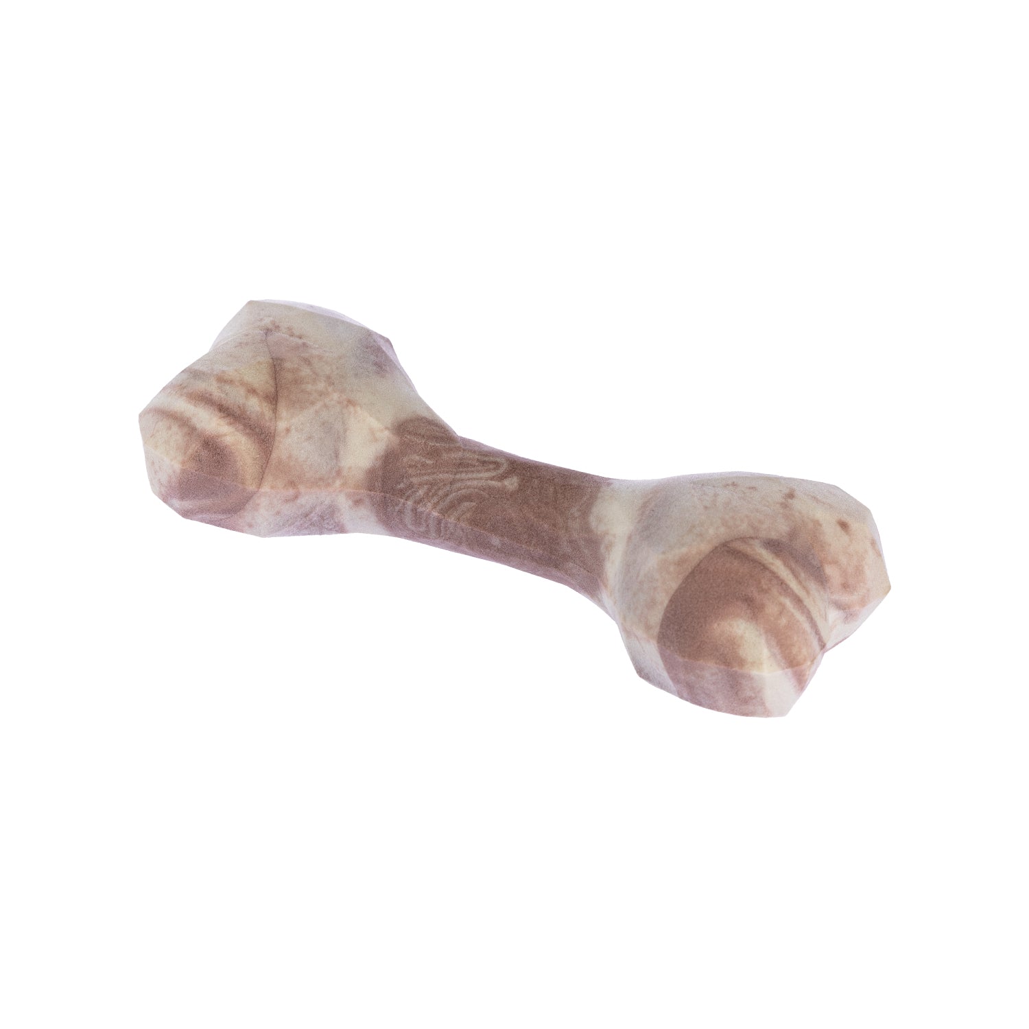 bb&b Pets Remi chew bone in Mocha with a brown and cream marbled design, shown against a white background.