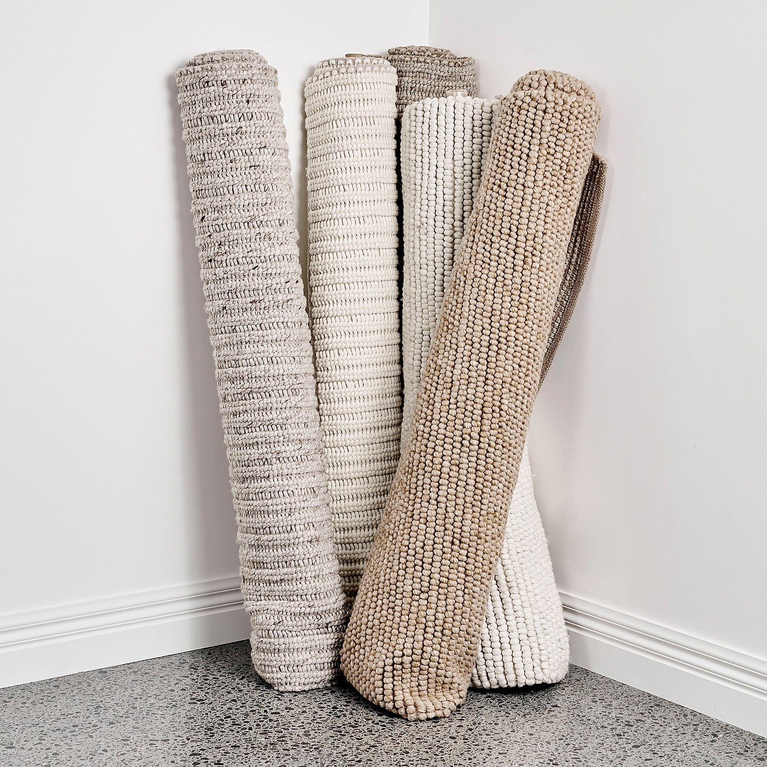 Woolrest Textured NZ Wool Rug Cream 160x230cm