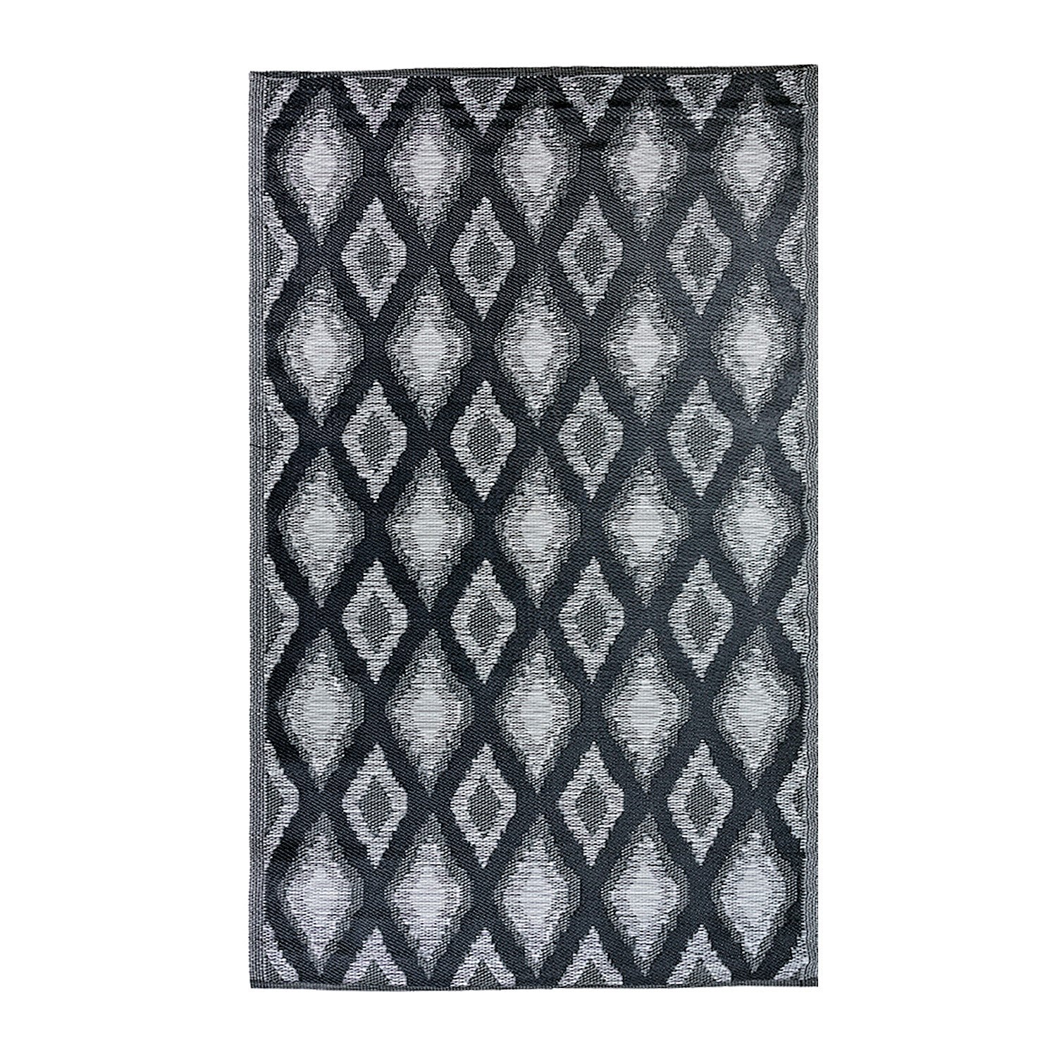 Outsidings Outdoor Mat Black & Grey Diamond 160x230cm