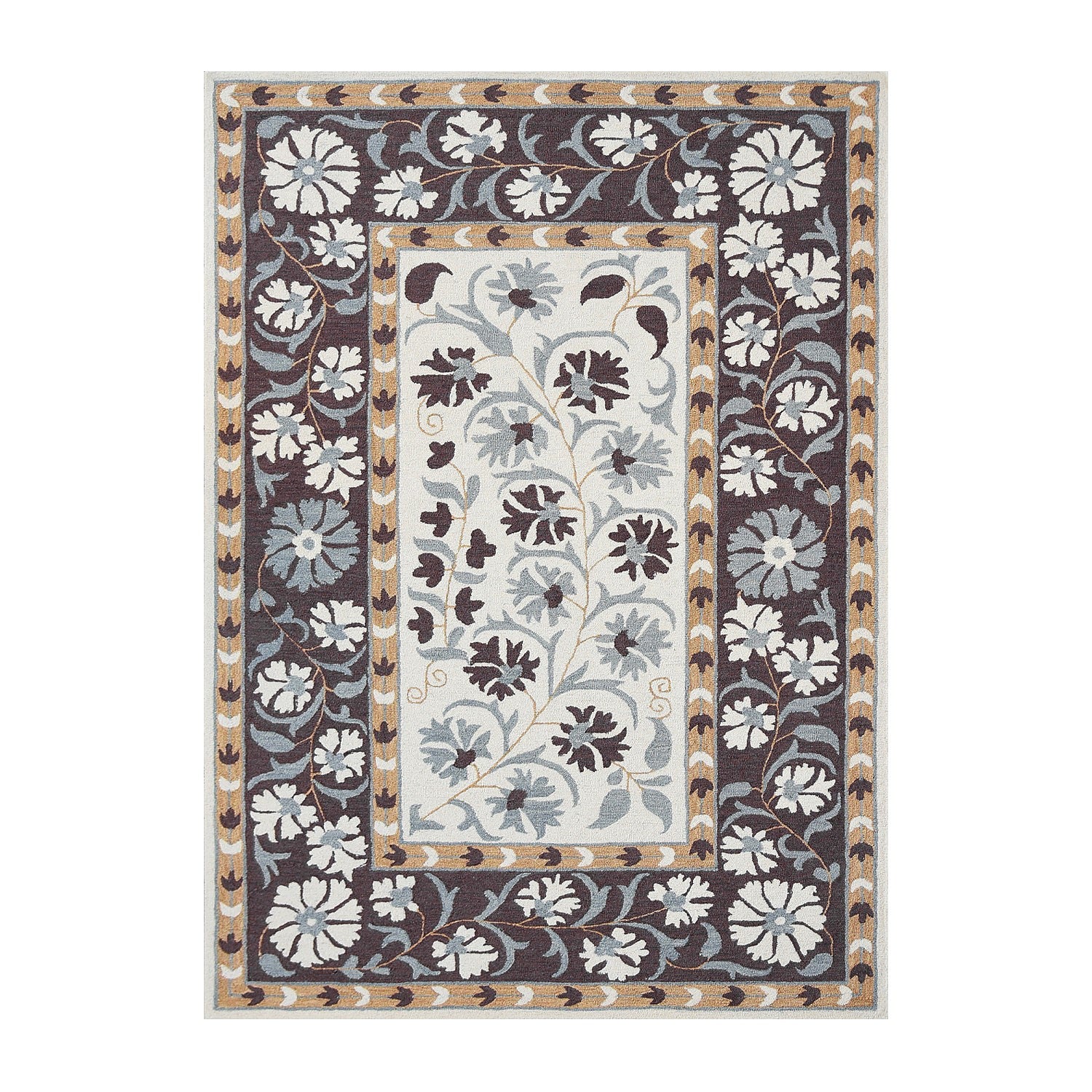 Design Republique Harper Maroon Wool Rug 160x230cm