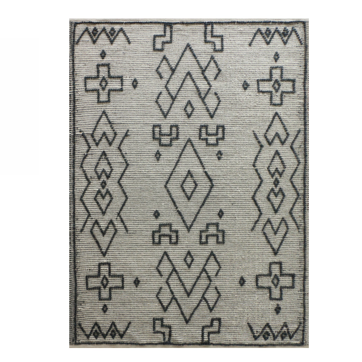 Solace Dakota Ivory & Charcoal Wool Rug 160x230cm