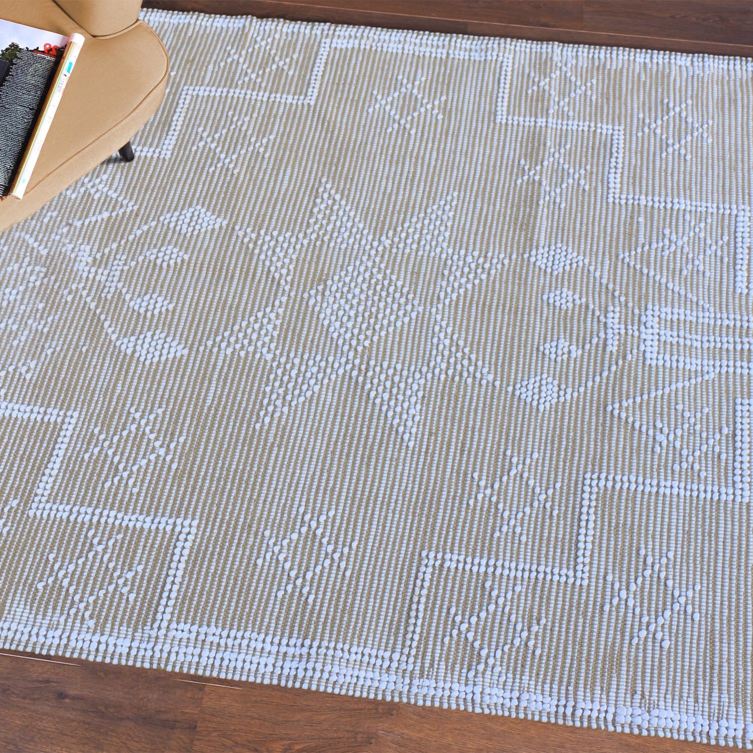 Solace Dakota White & Natural Cotton Rug 160x230cm
