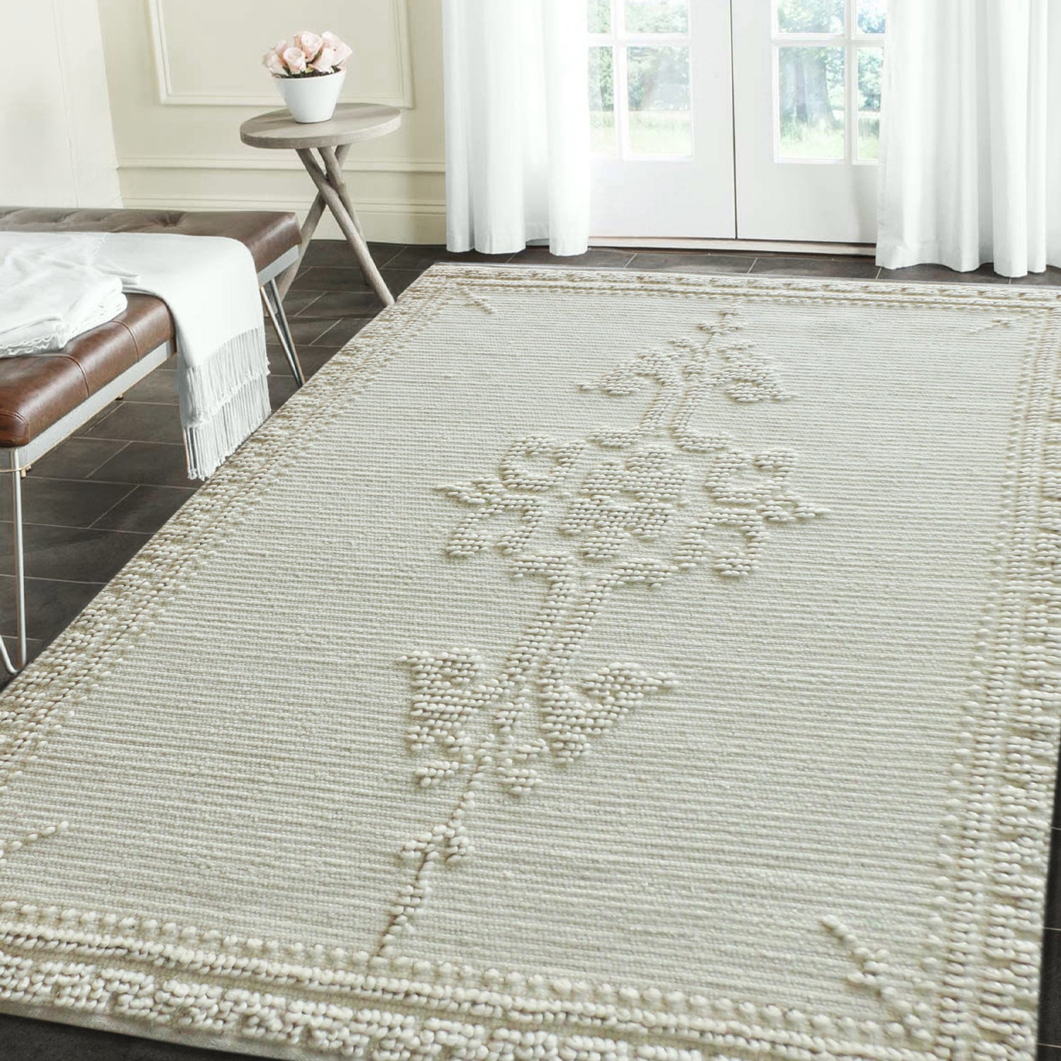 Gracious Living Imogen Applique Wool Rug 160x230cm