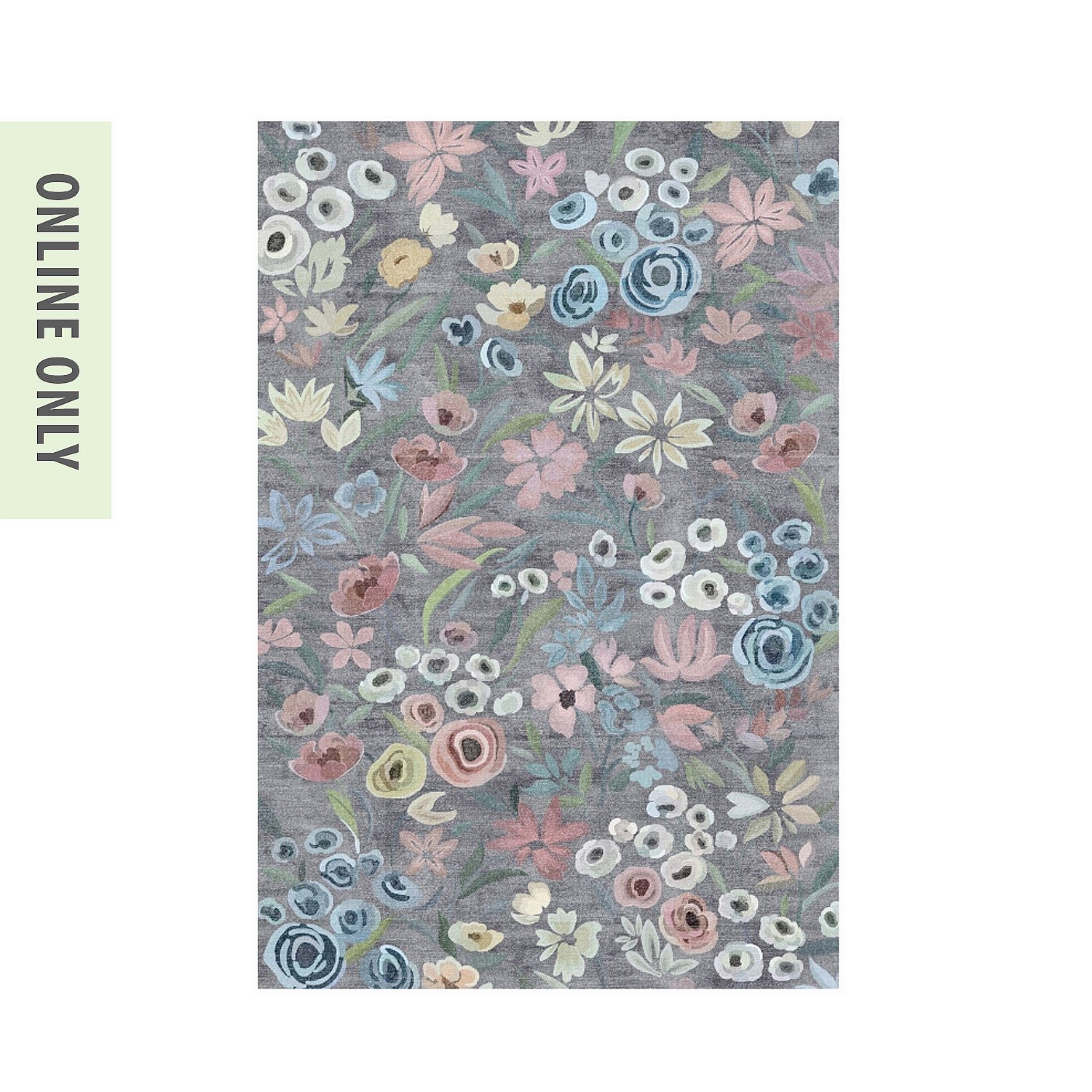 Home Co. Allie Charcoal Soft Touch Rug 120x180cm