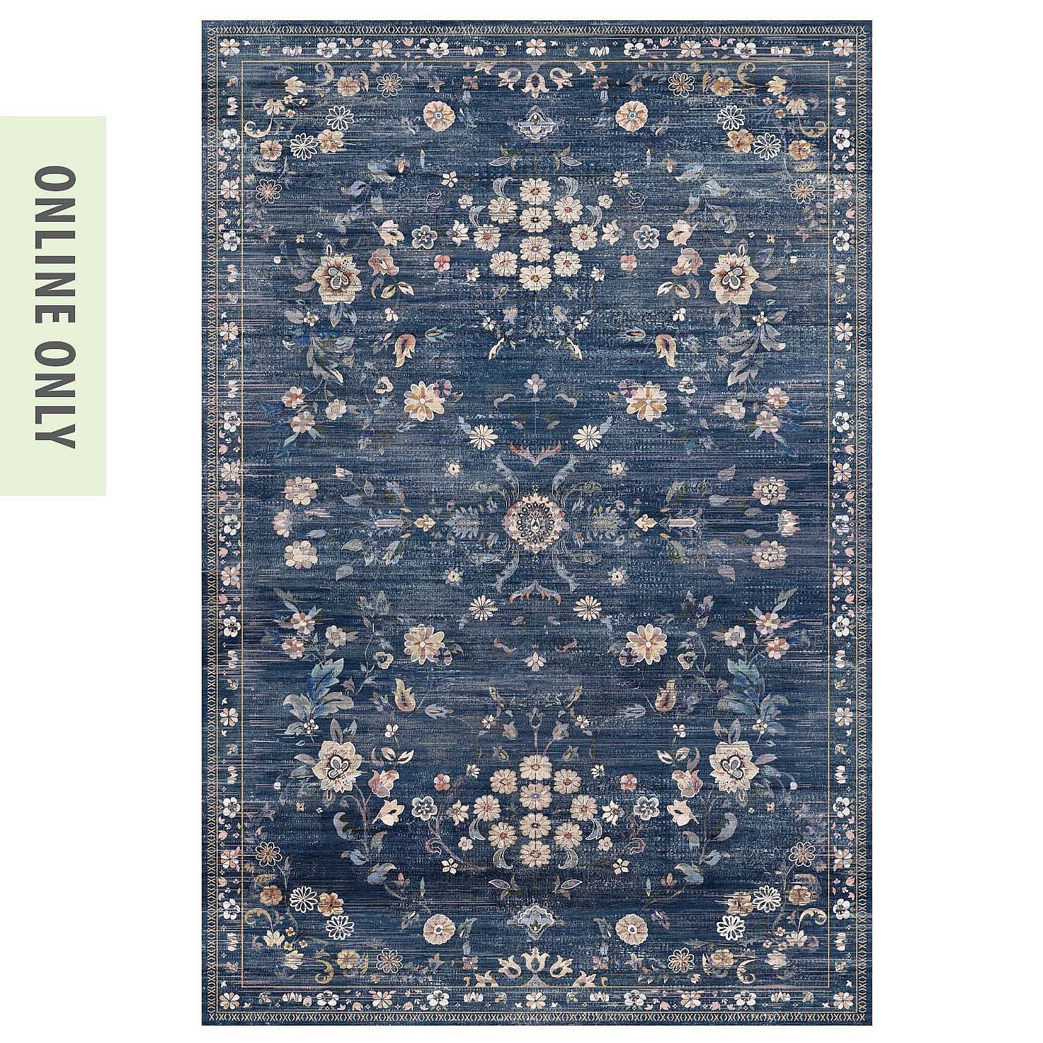 Home Co. Allie Blue Soft Touch Rug 200x300cm