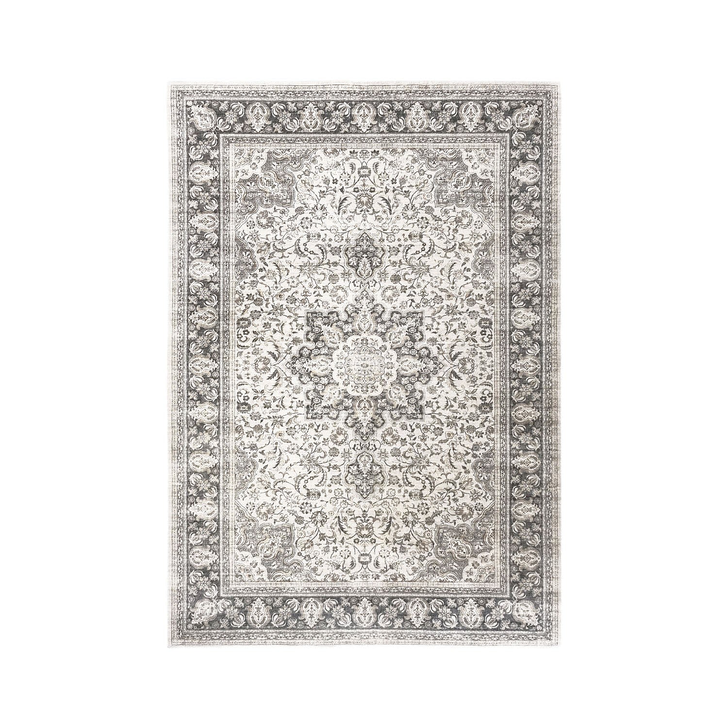 Design Republique Rexy Border Rug Silver 120 x 180cm