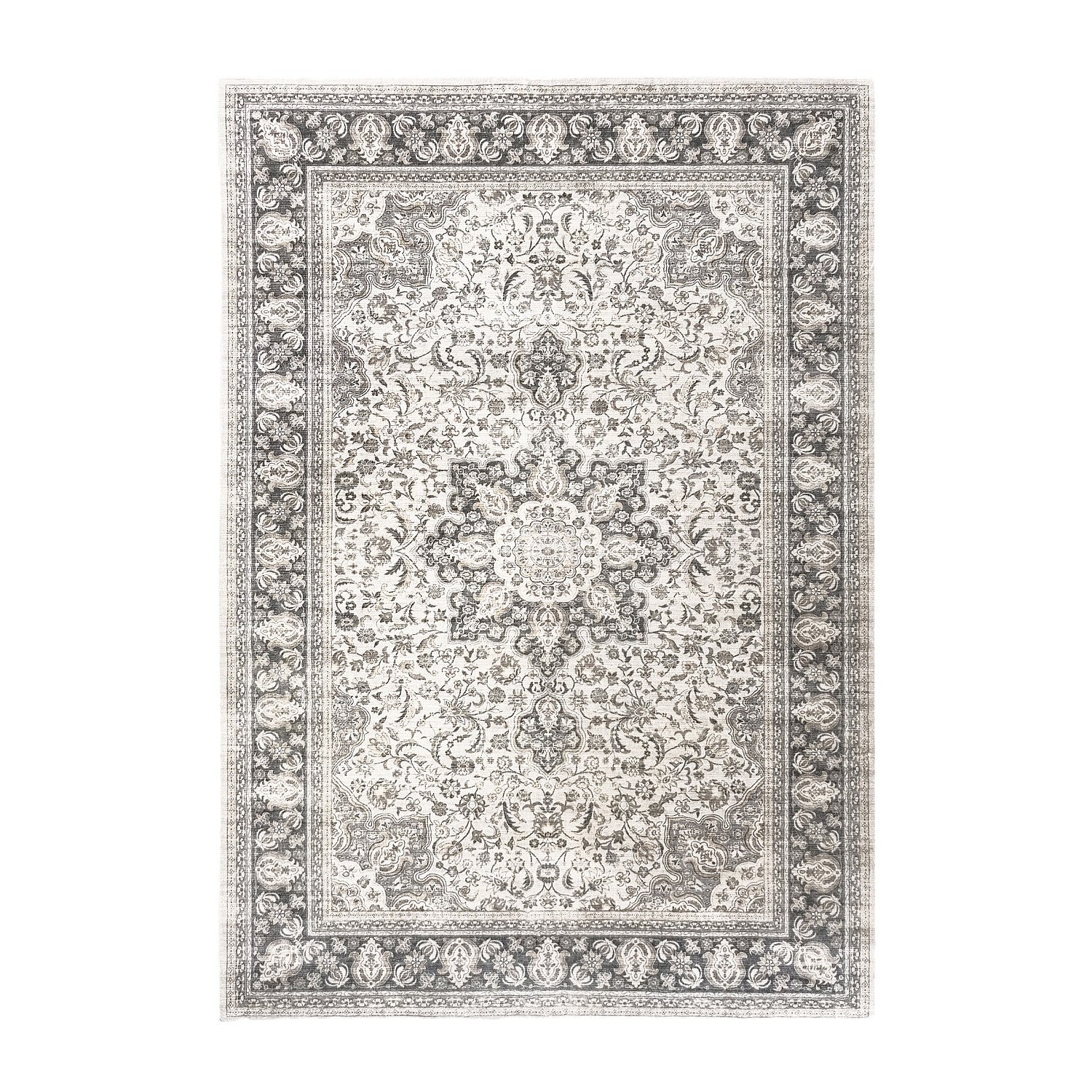 Design Republique Rexy Border Rug Silver 160 x 230cm