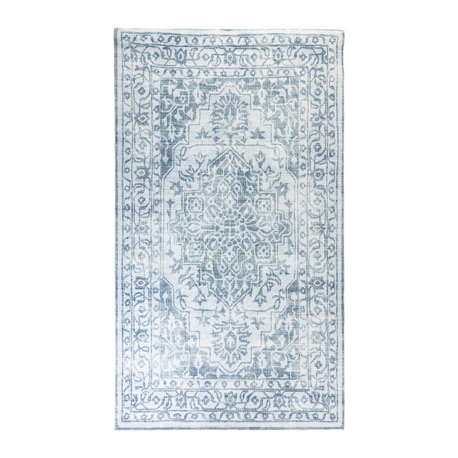 Annabeth Floral Denim 160 x 230cm on a white background